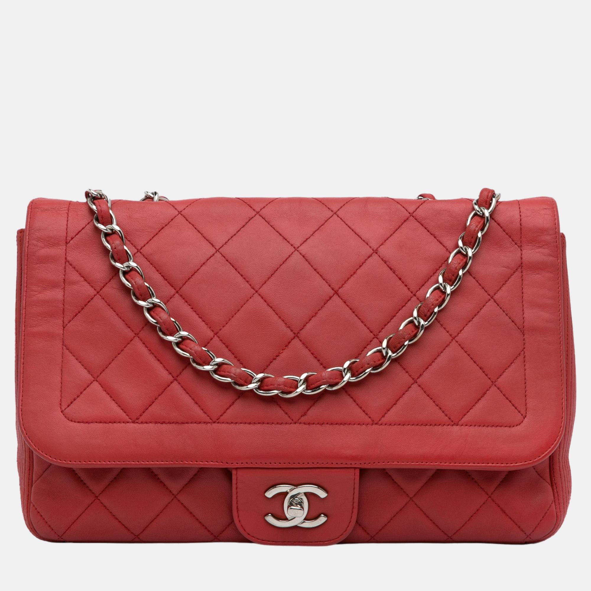 Chanel Red Large Coco Rider Flap