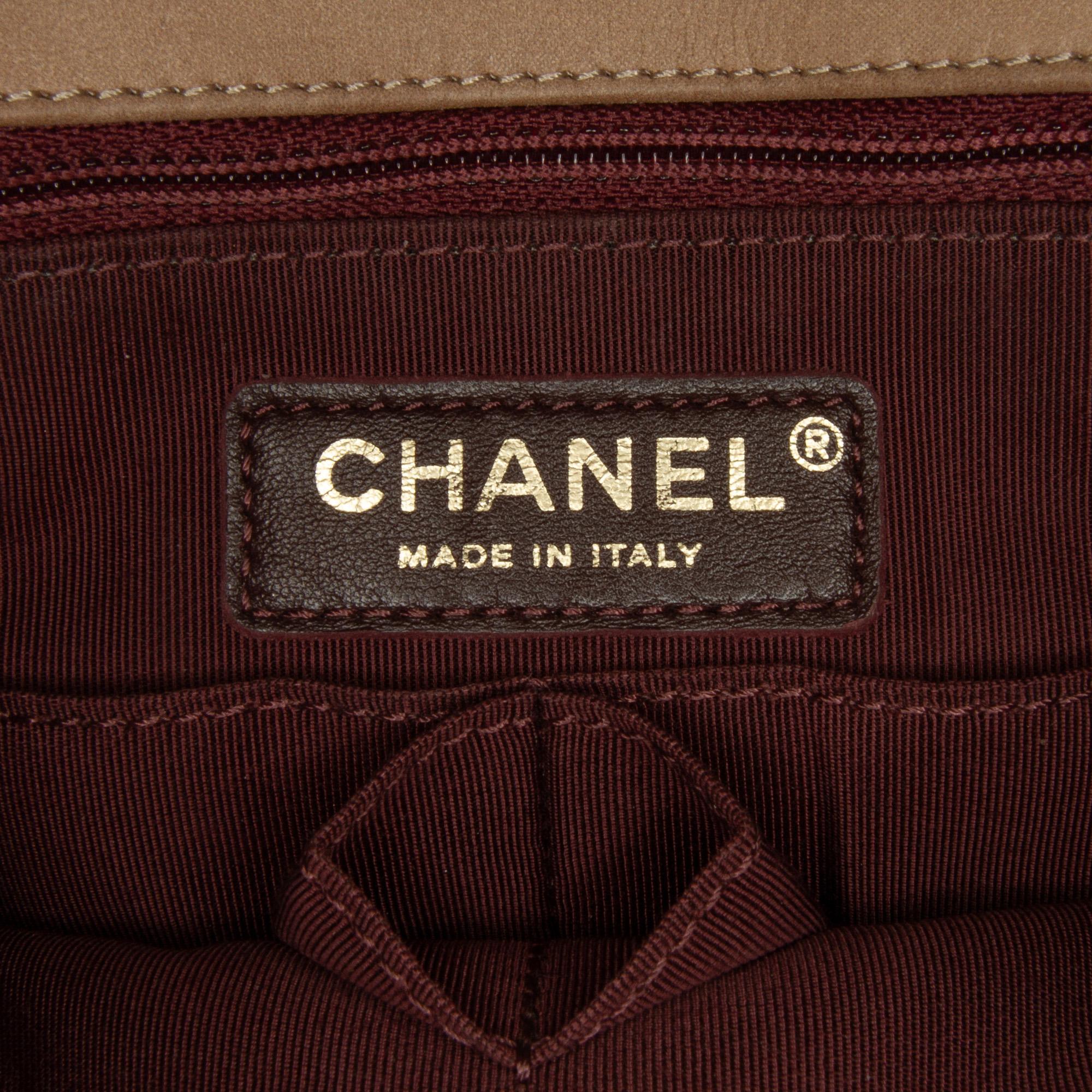 Chanel Beige Jumbo Suede Happy Stitch Flap Bag