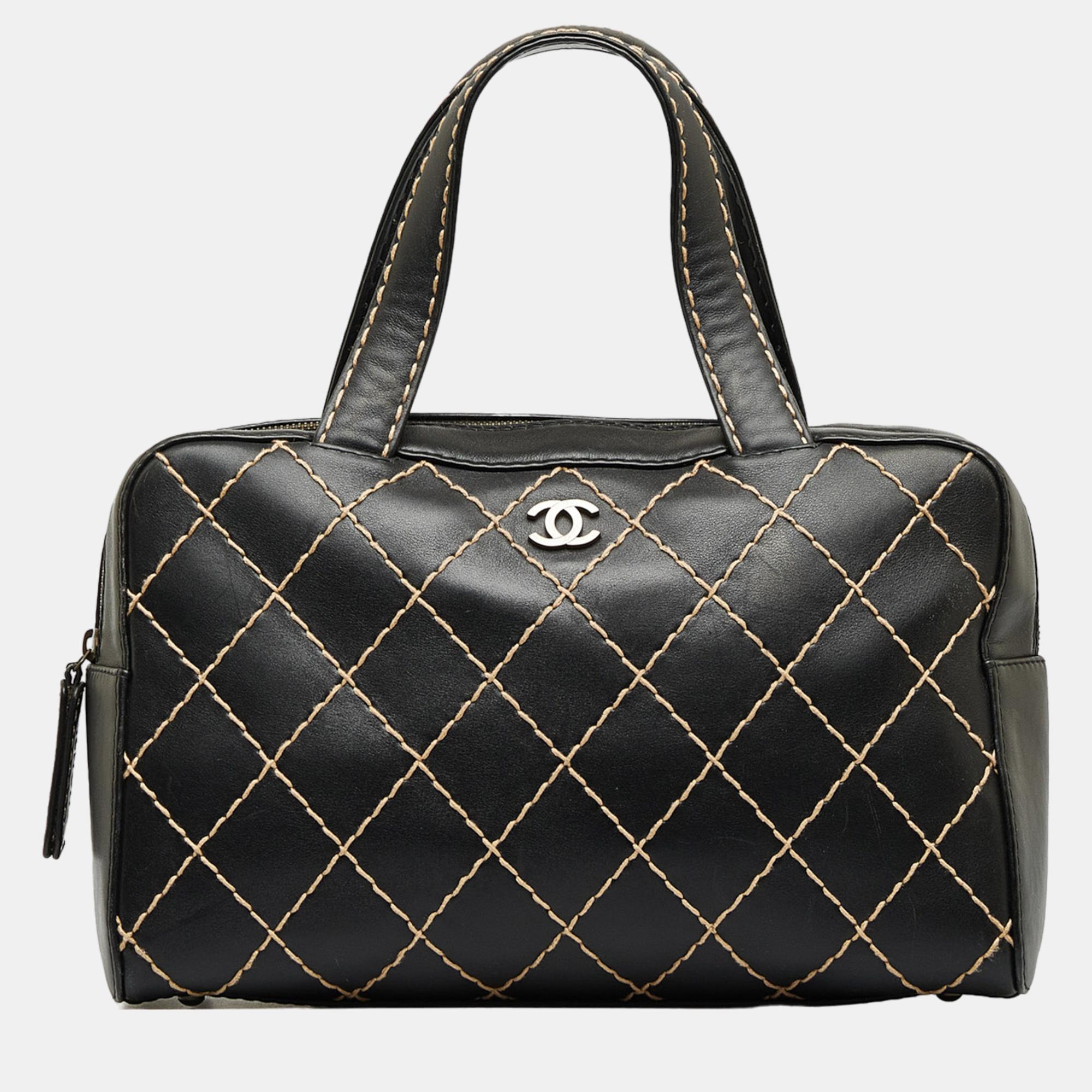 Chanel Black CC Wild Stitch Handbag