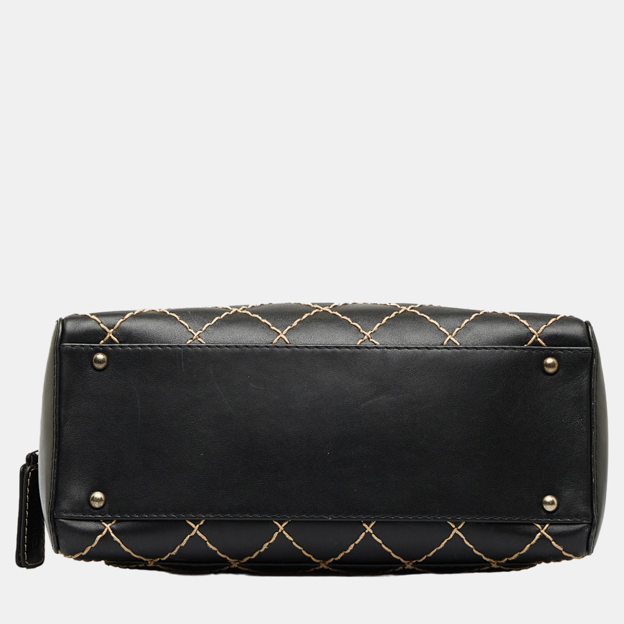 Chanel Black CC Wild Stitch Handbag