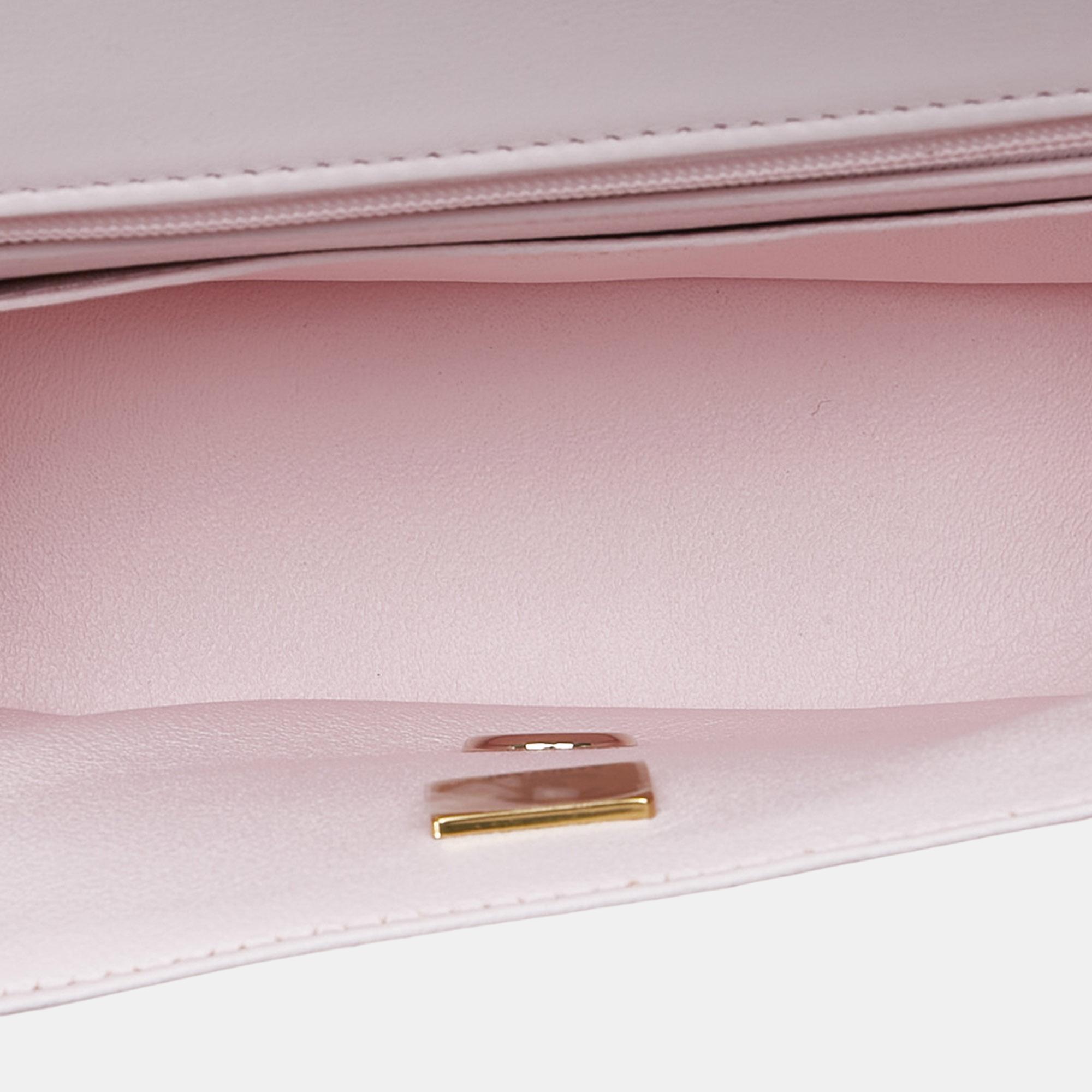 Chanel Pink Mini Top Handle Flap Satchel