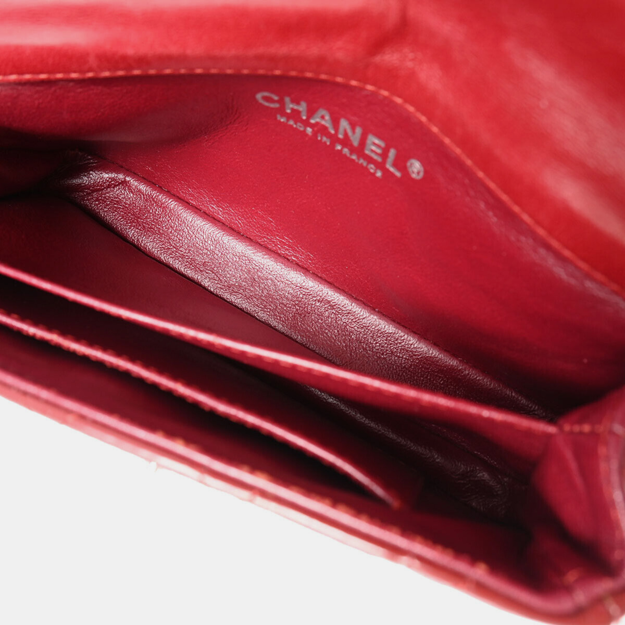 Chanel Red Leather CC Mini Flap Bag