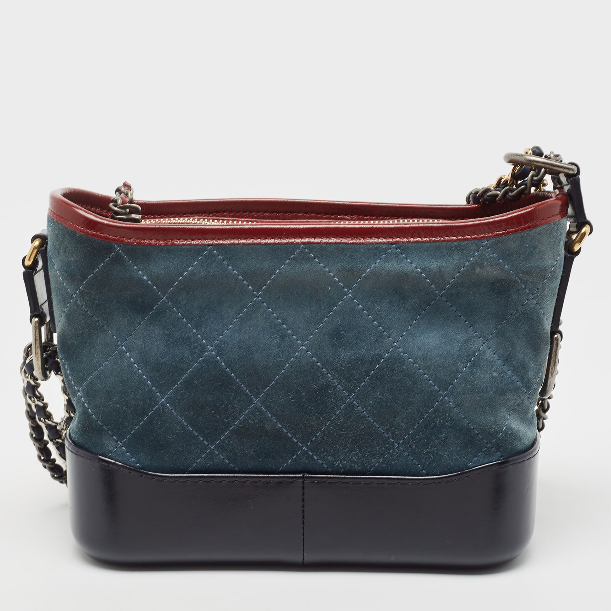 Chanel Multicolor Quilted Suede And Leather Small Gabrielle Bag