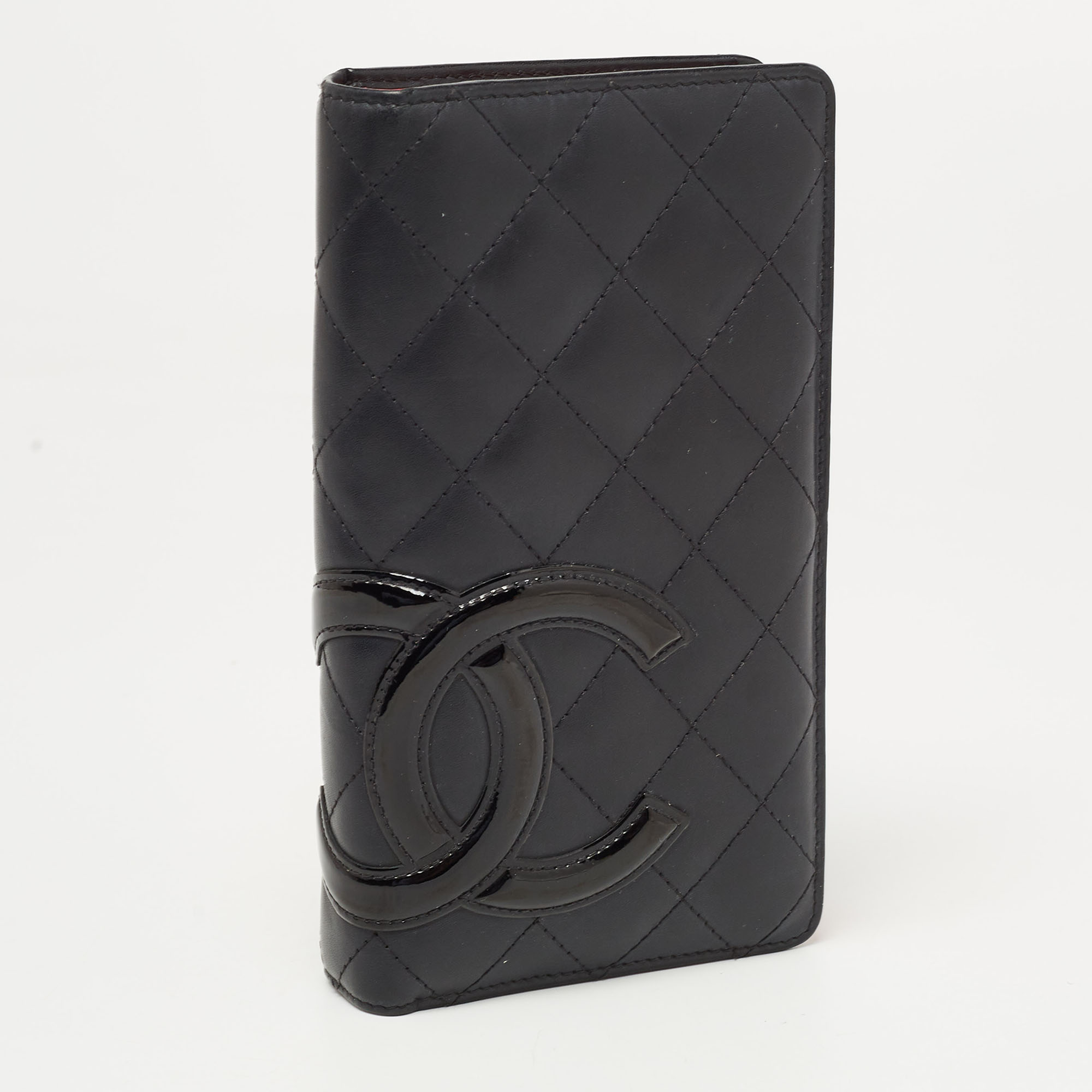 Chanel Black Quilted Leather Cambon Ligne Long Wallet