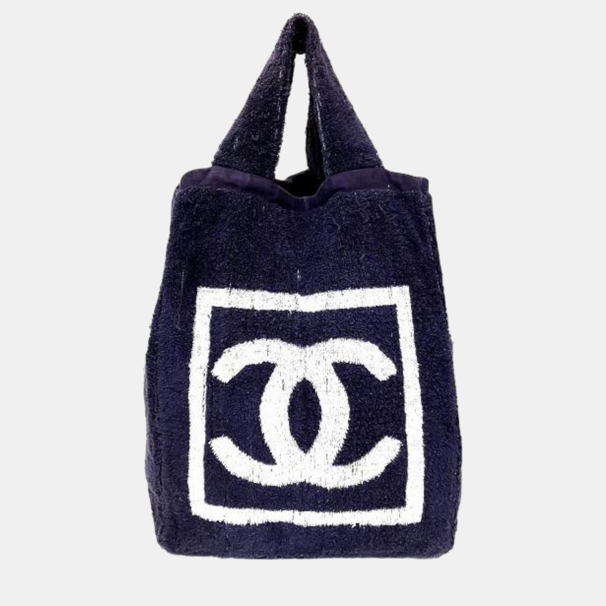 Chanel Terry Cloth CC Beach Tote Bag