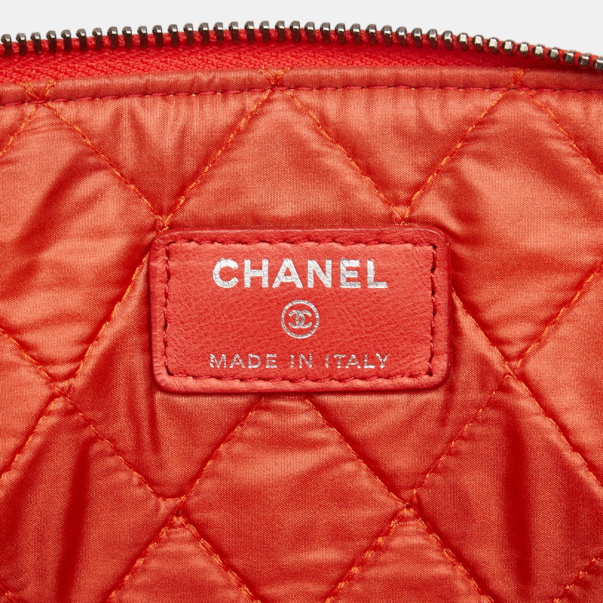 Chanel Red Patent Leather Large Gabrielle O-Case Pouch