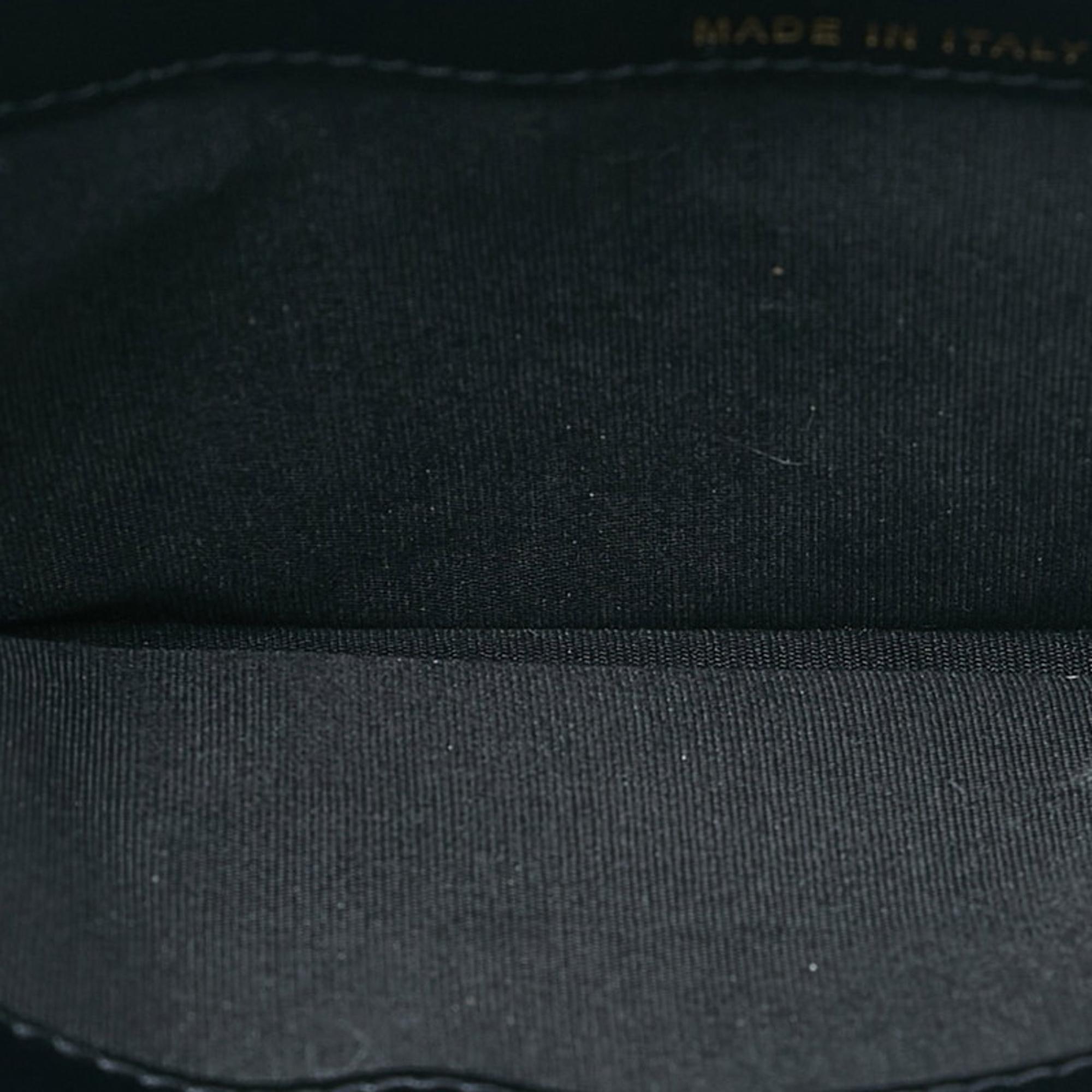 Chanel Black Leather CC Filigree Caviar Chain Wallet Bag Crossbody Bag