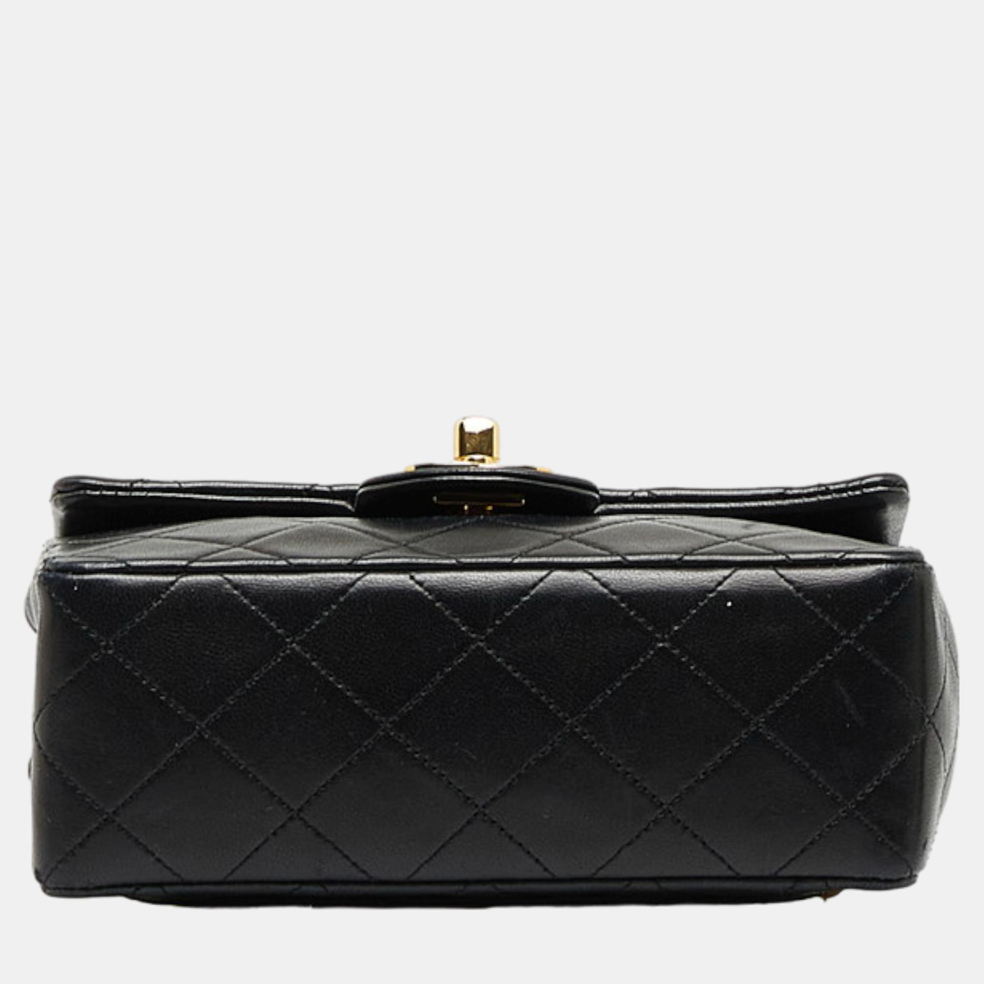 Chanel Black Leather Mini Classic Single Flap Bag