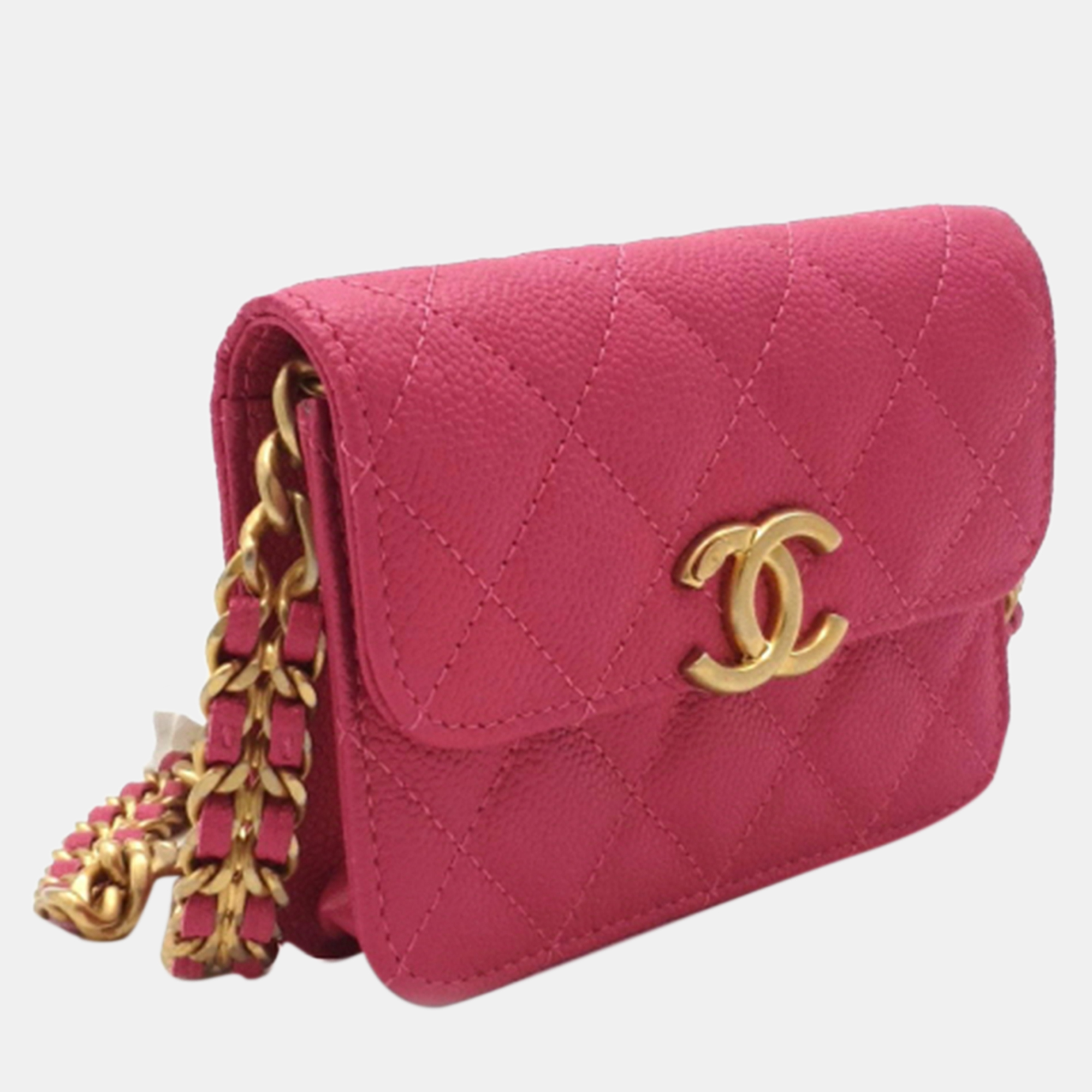 Chanel Caviar Chain Melodie Card Wallet