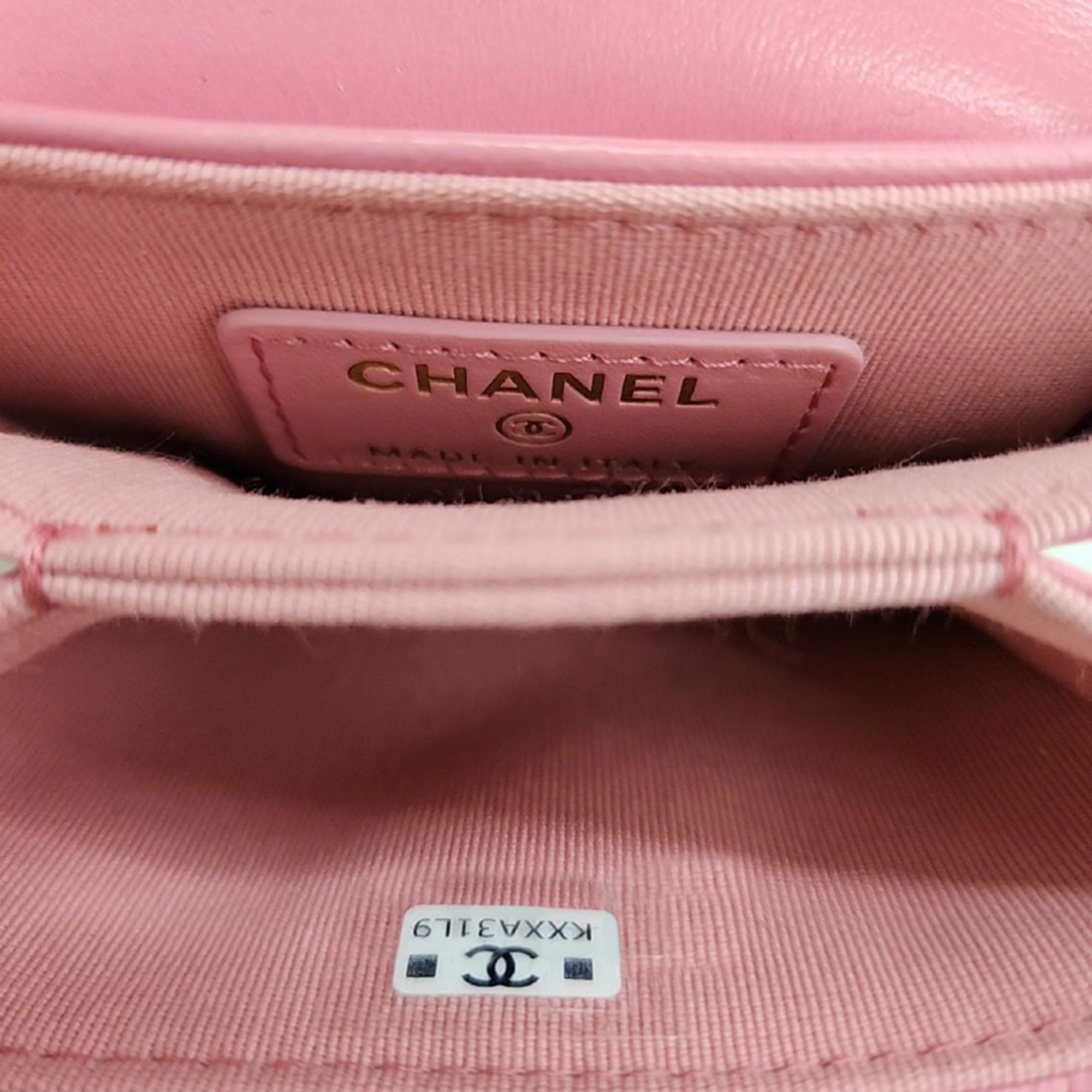 Chanel Leather Pink Card Wallet