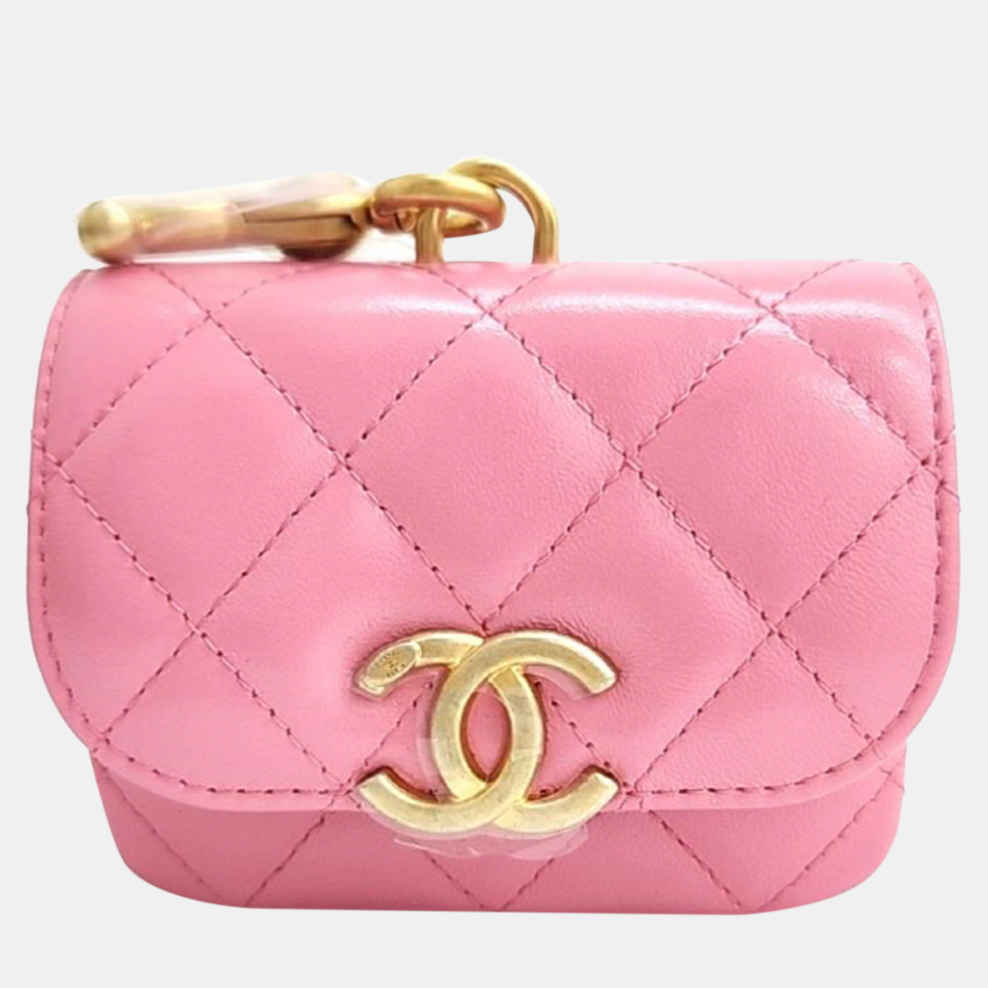 Chanel Leather Pink Card Wallet
