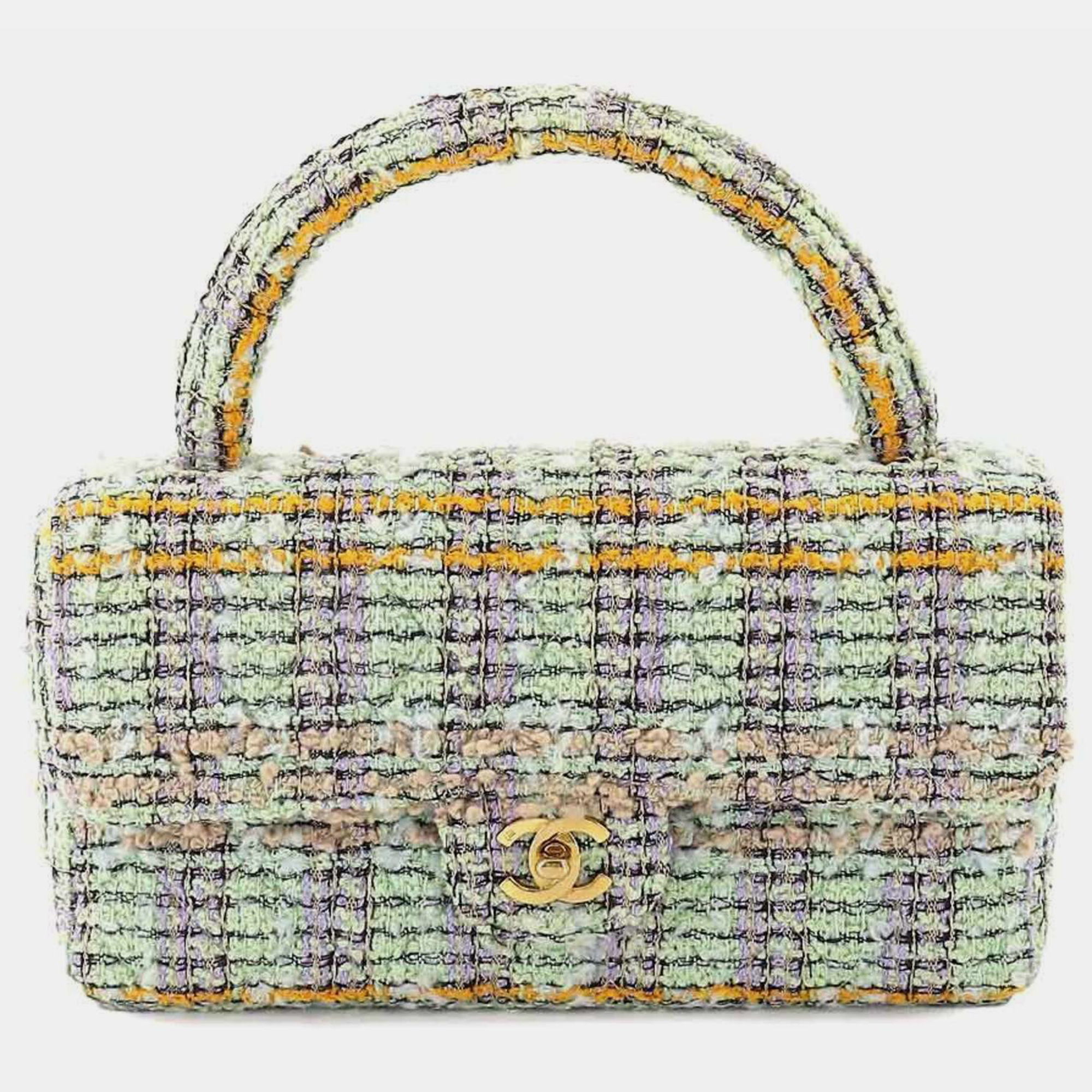 Chanel multicolour tweed parent-child top handle bag
