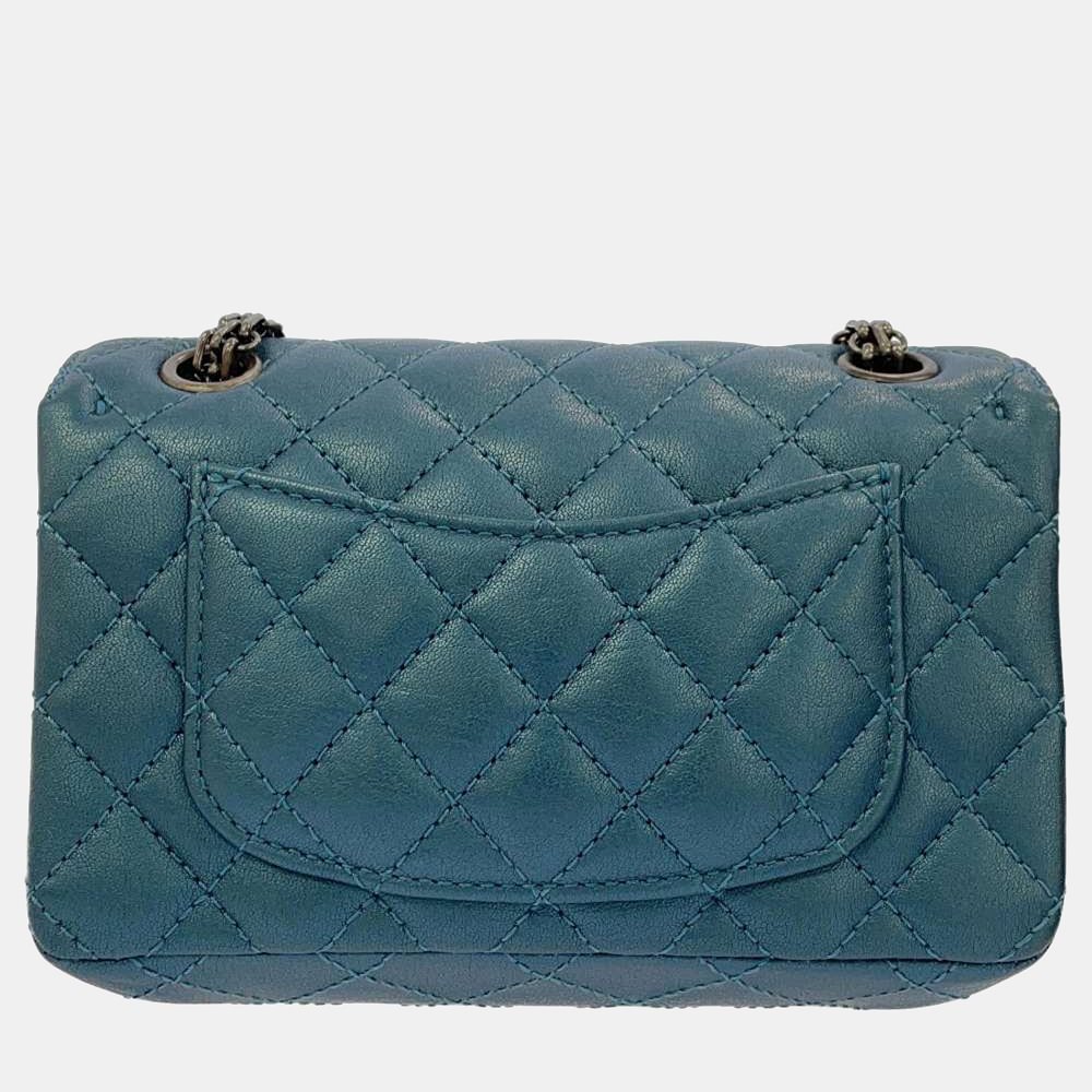 Chanel Blue Leather Mini Reissue 2.55 Shoulder Bag