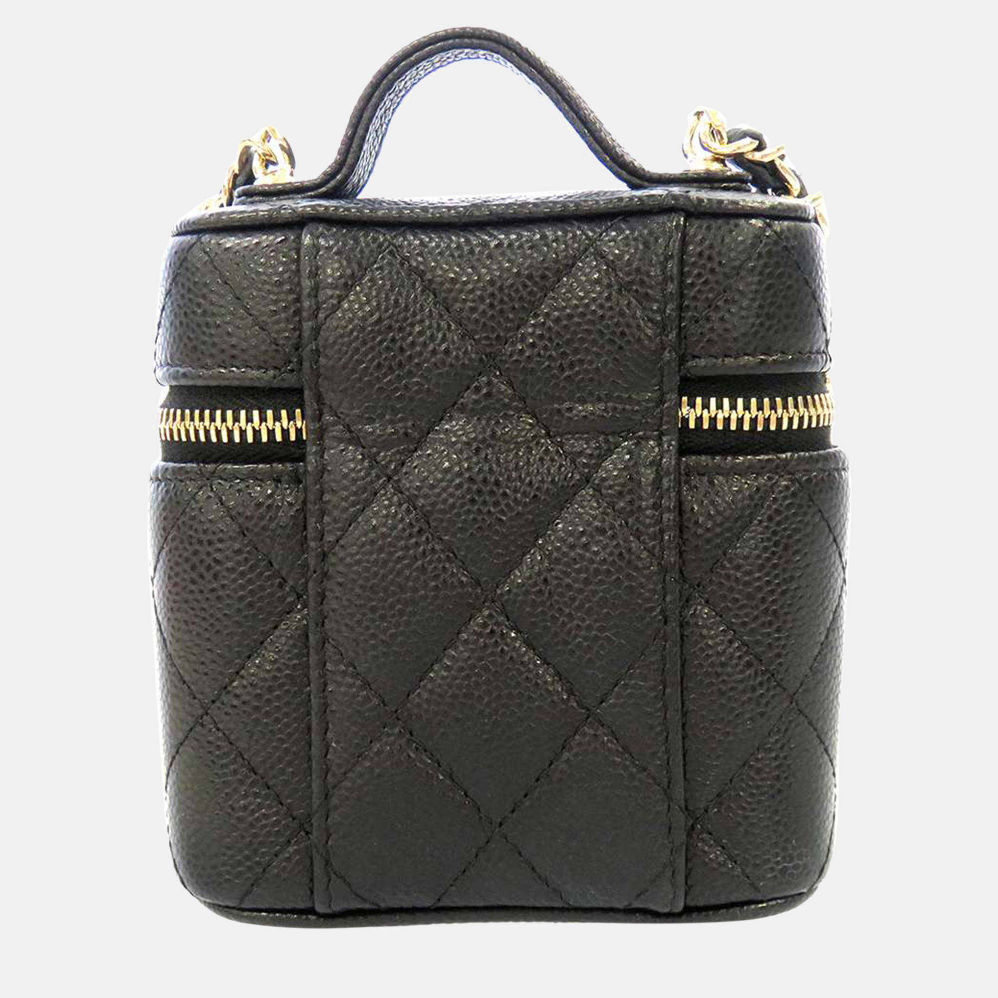 Chanel Black Leather Small Vanity Case