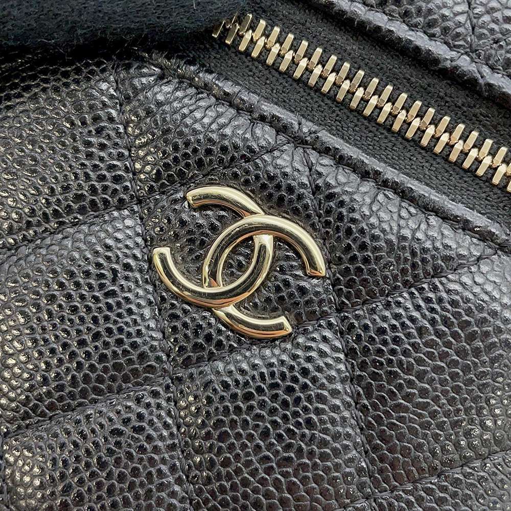 Chanel Black Leather Small Vanity Case