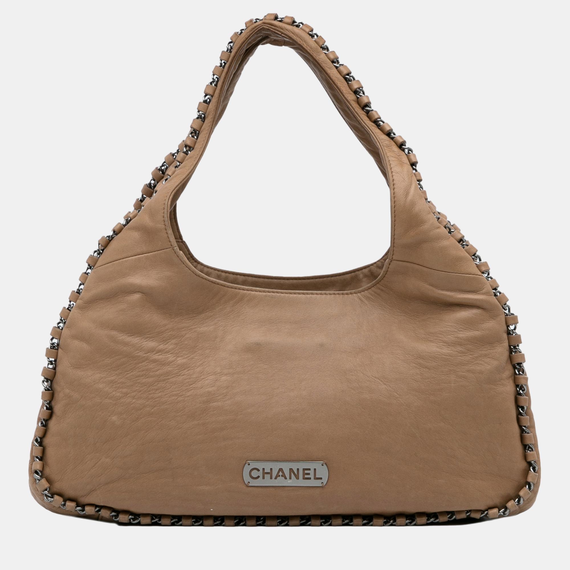 Chanel Brown Luxe Ligne Hobo