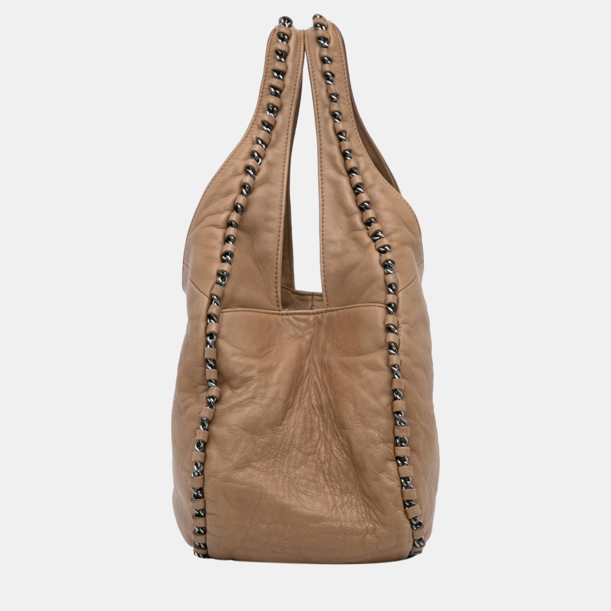 Chanel Brown Luxe Ligne Hobo