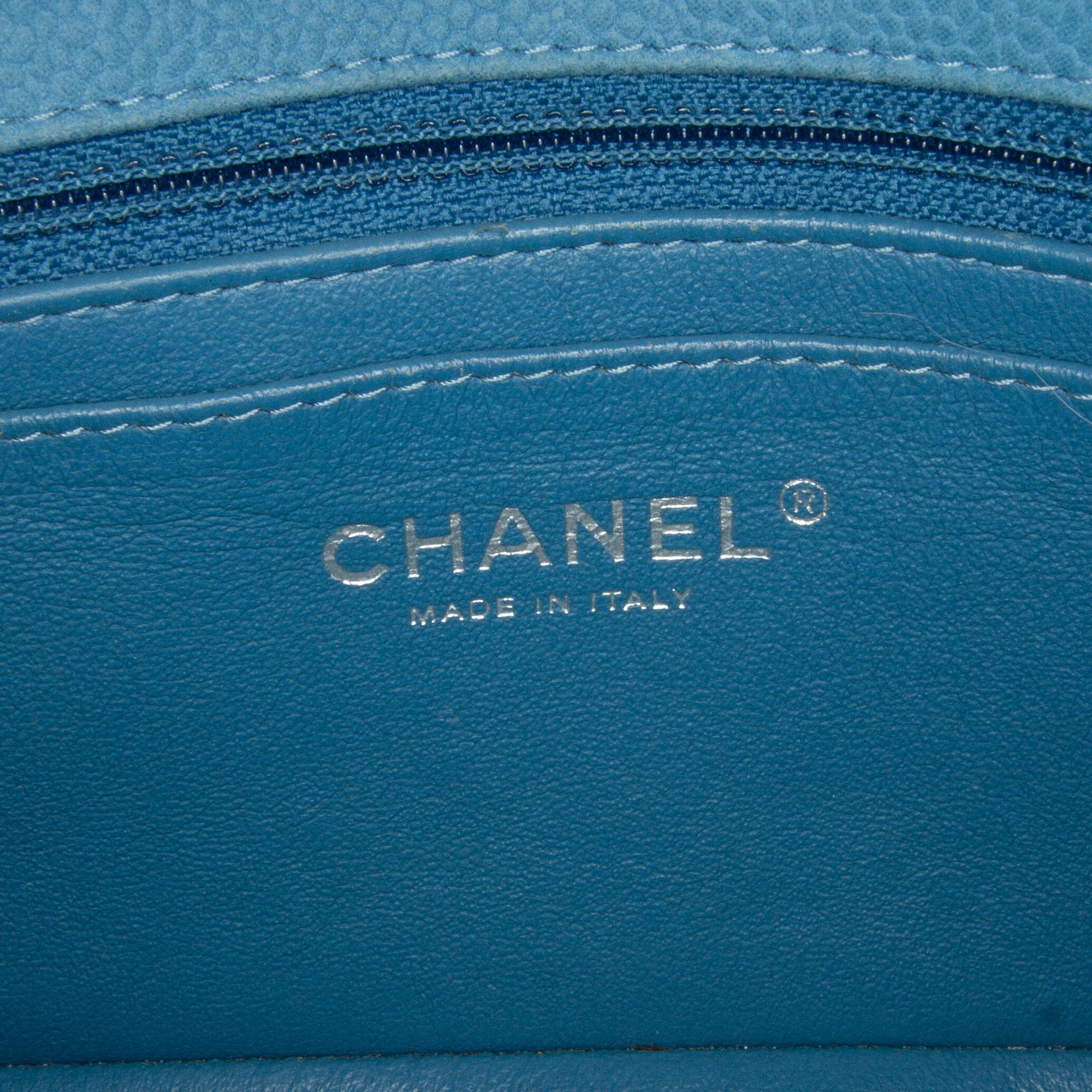 Chanel Blue Mini Classic Caviar Rectangular Single Flap