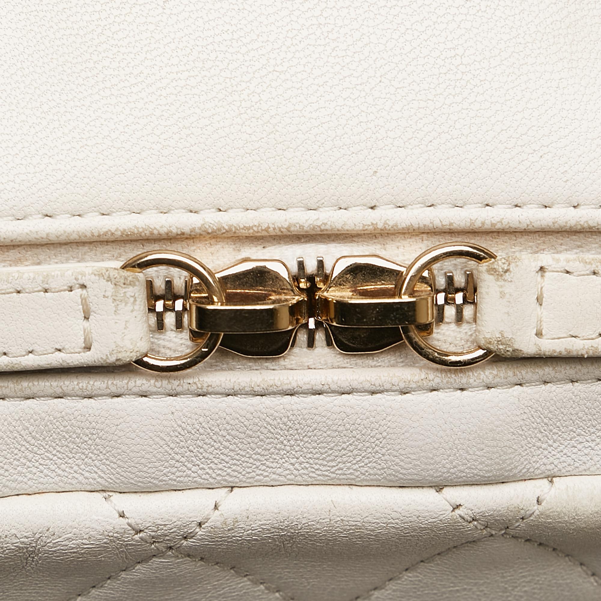 Chanel White Studded CC Camera Bag