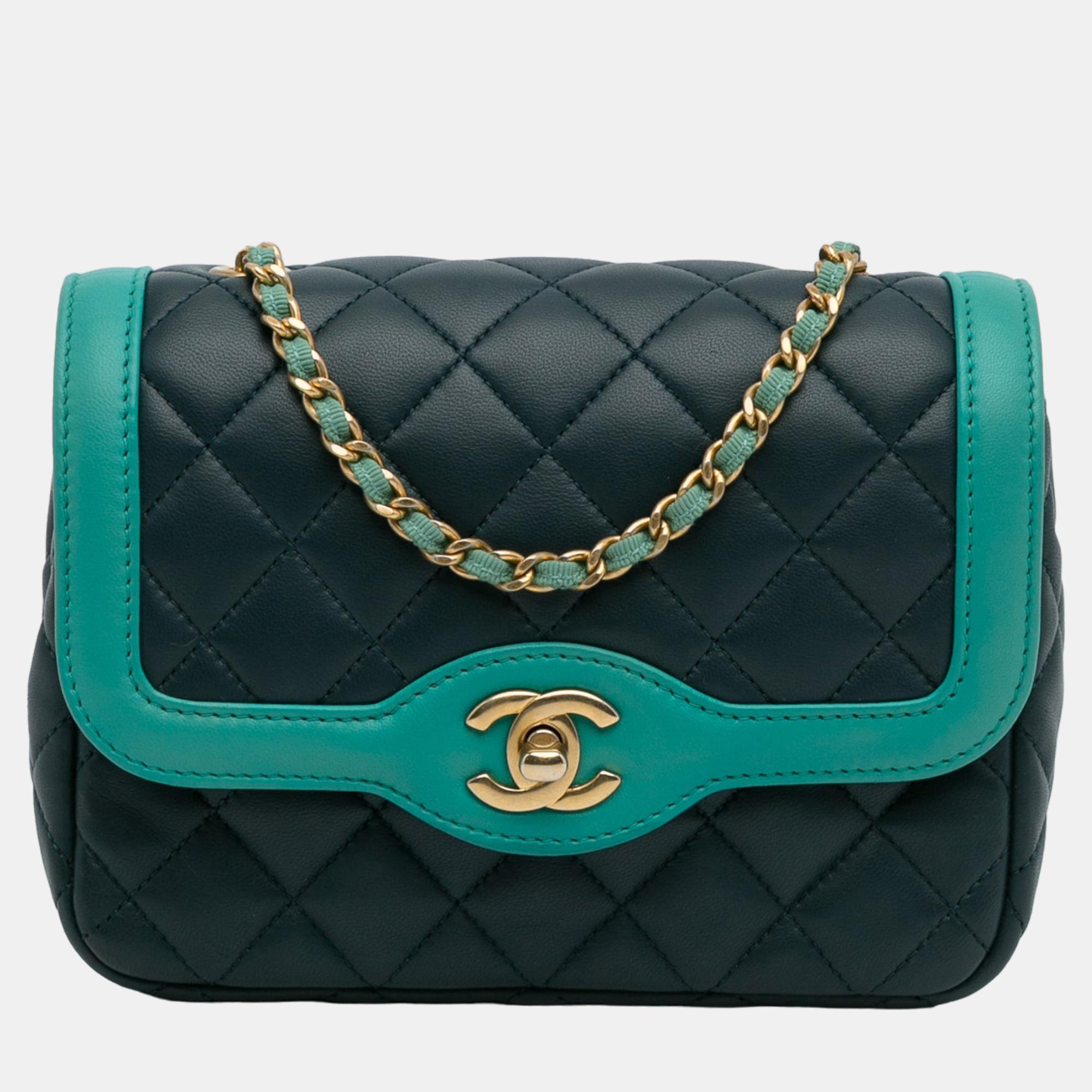 Chanel Blue/Black Two-Tone Day Flap Bag
