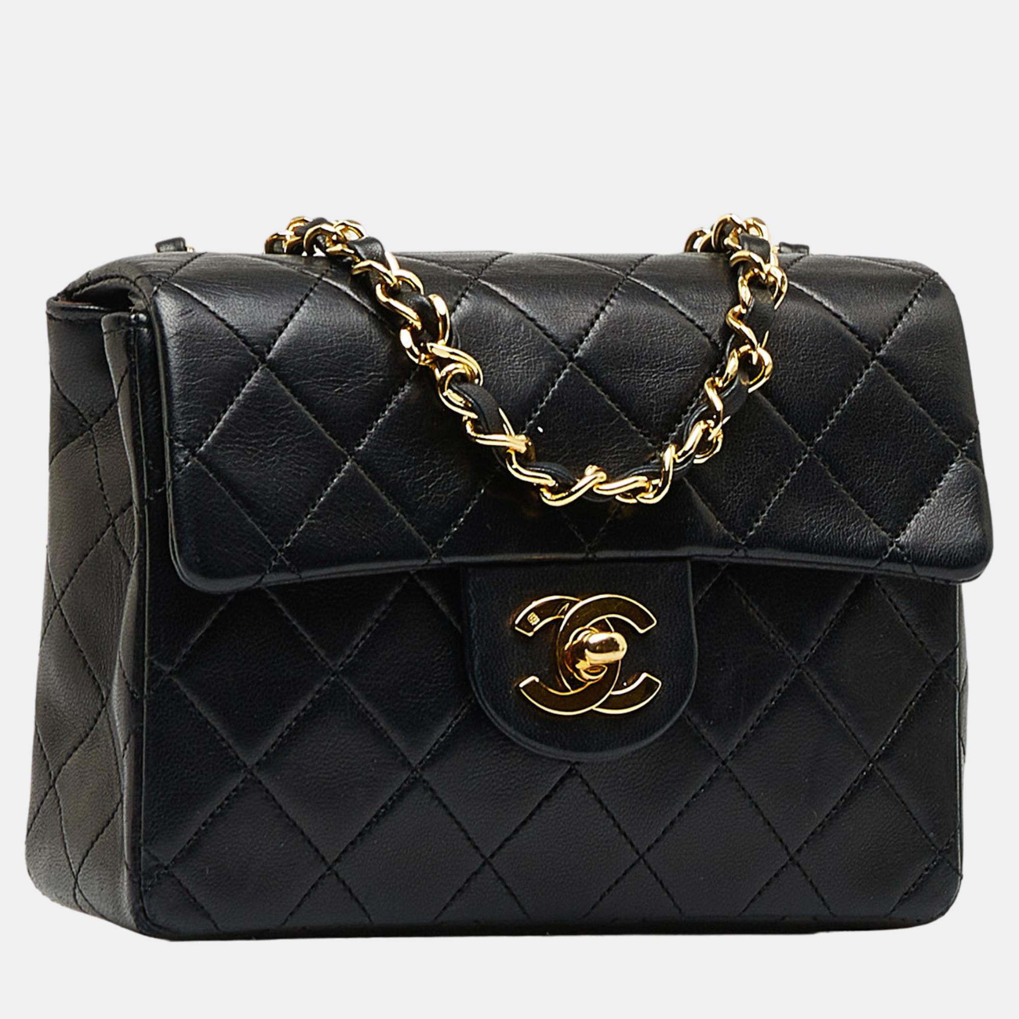 Chanel Black Classic Mini Square Lambskin Single Flap Bag
Chanel Black Classic Mini Square Lambskin Single Flap Bag