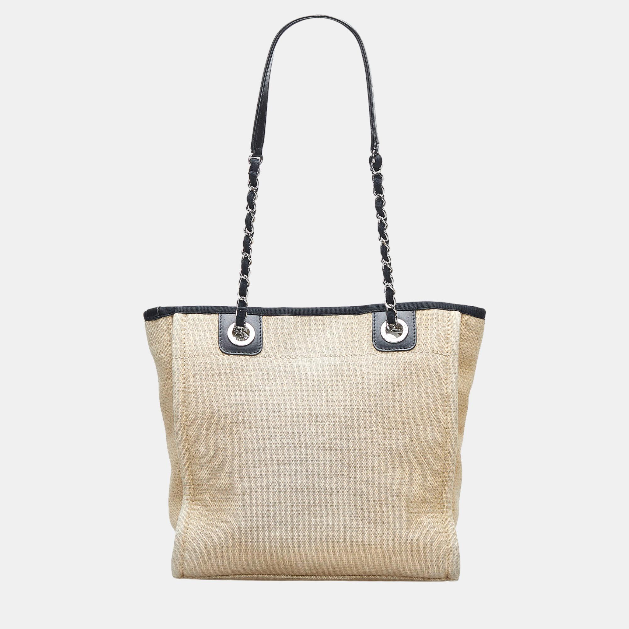 Chanel Beige/Brown Mini Deauville Tote Bag