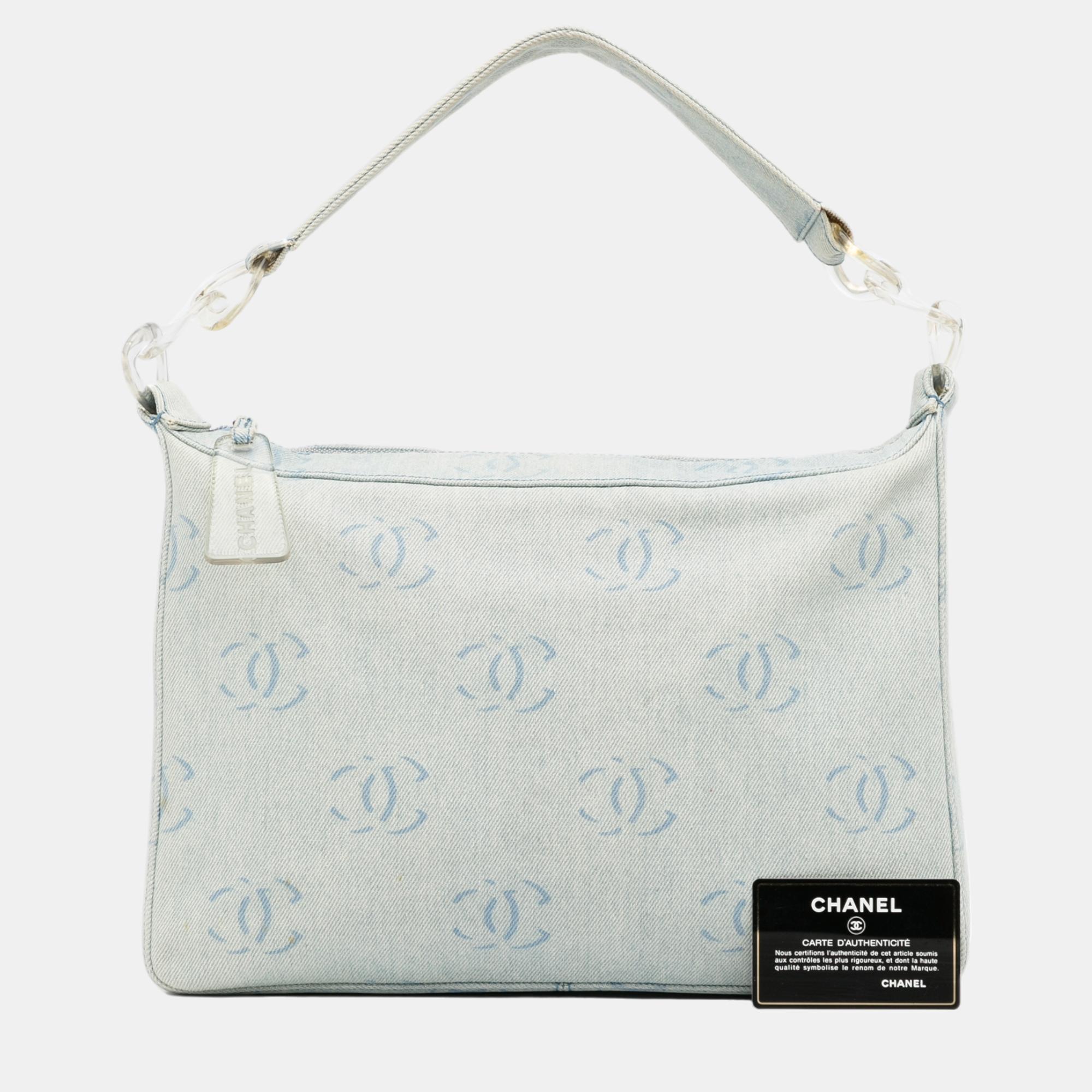 Chanel Blue CC Denim Shoulder Bag