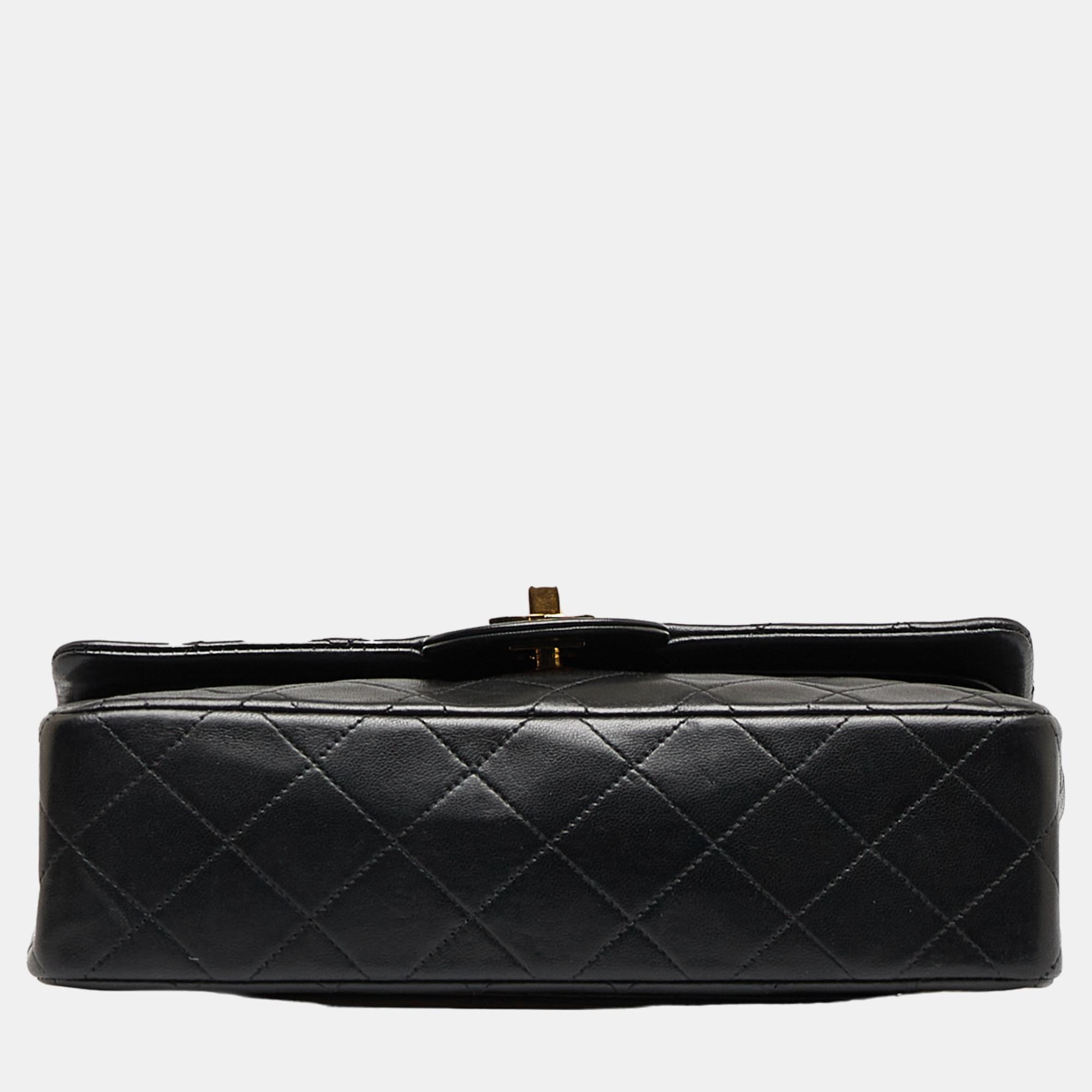 Chanel Black Small Classic Lambskin Double Flap Bag