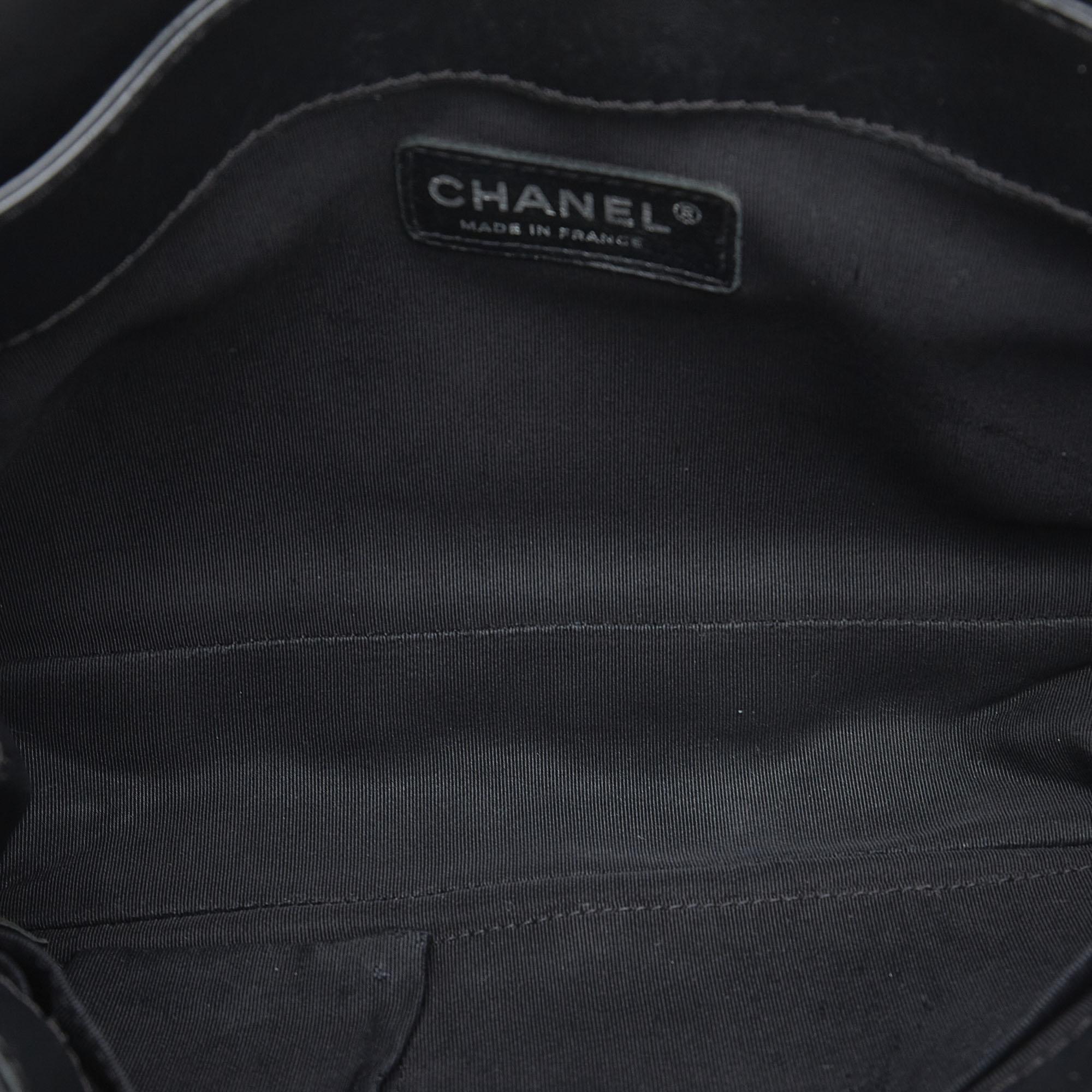 Chanel Black Medium Patent Reverso Boy Flap