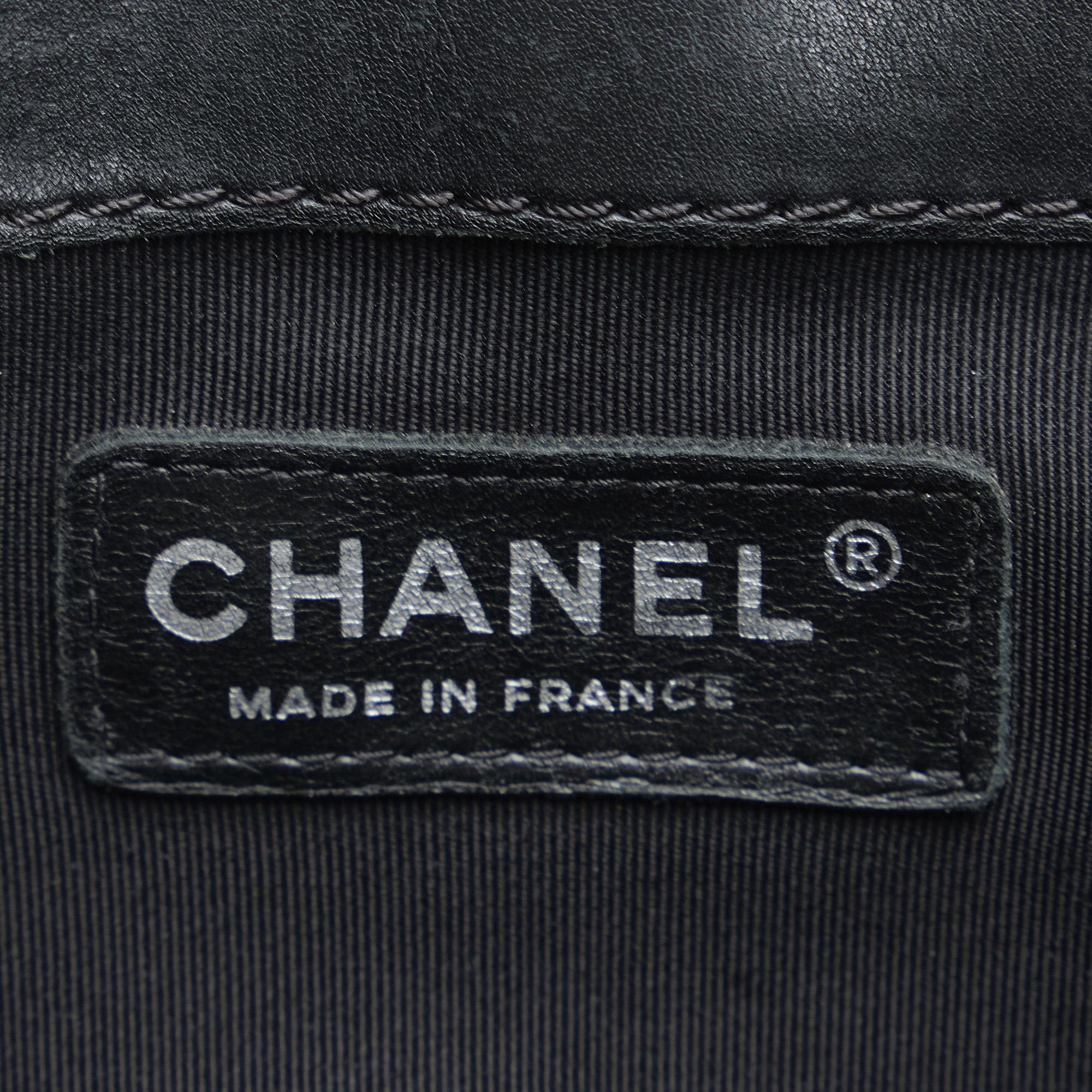 Chanel Black Medium Patent Reverso Boy Flap