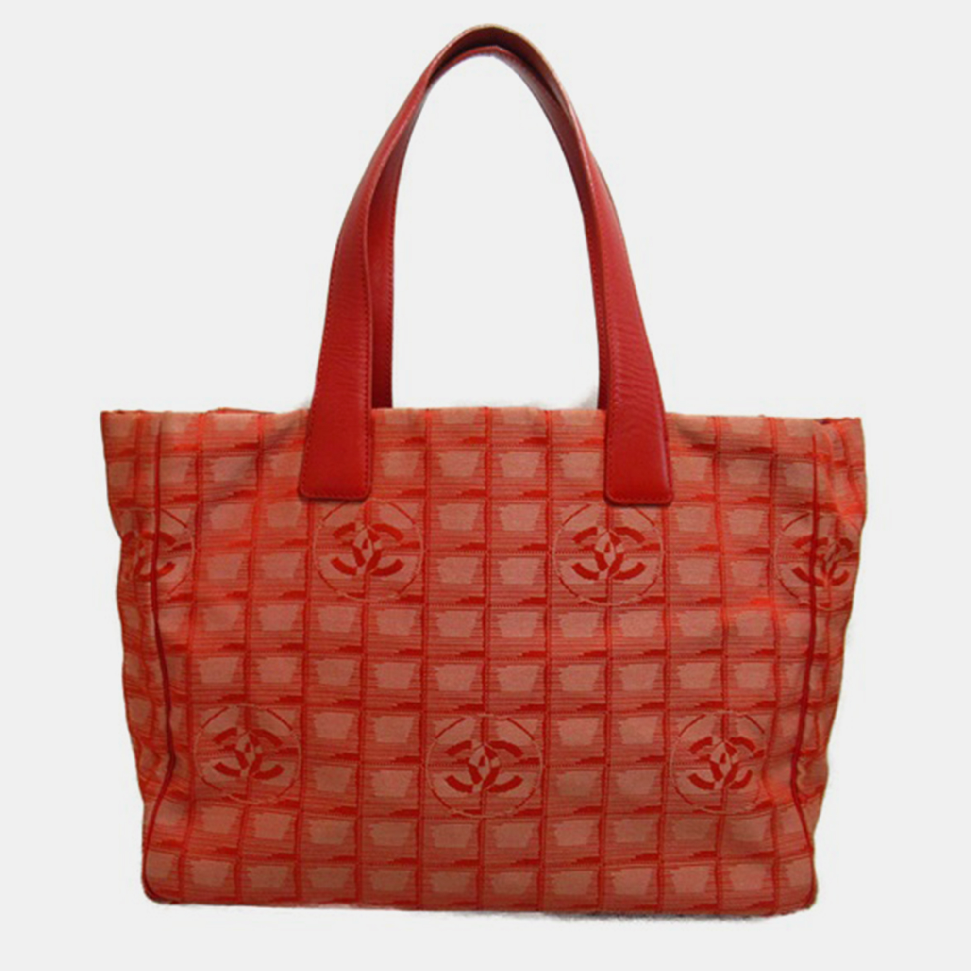 Chanel Red Nylon Travel Line Tote Bag
