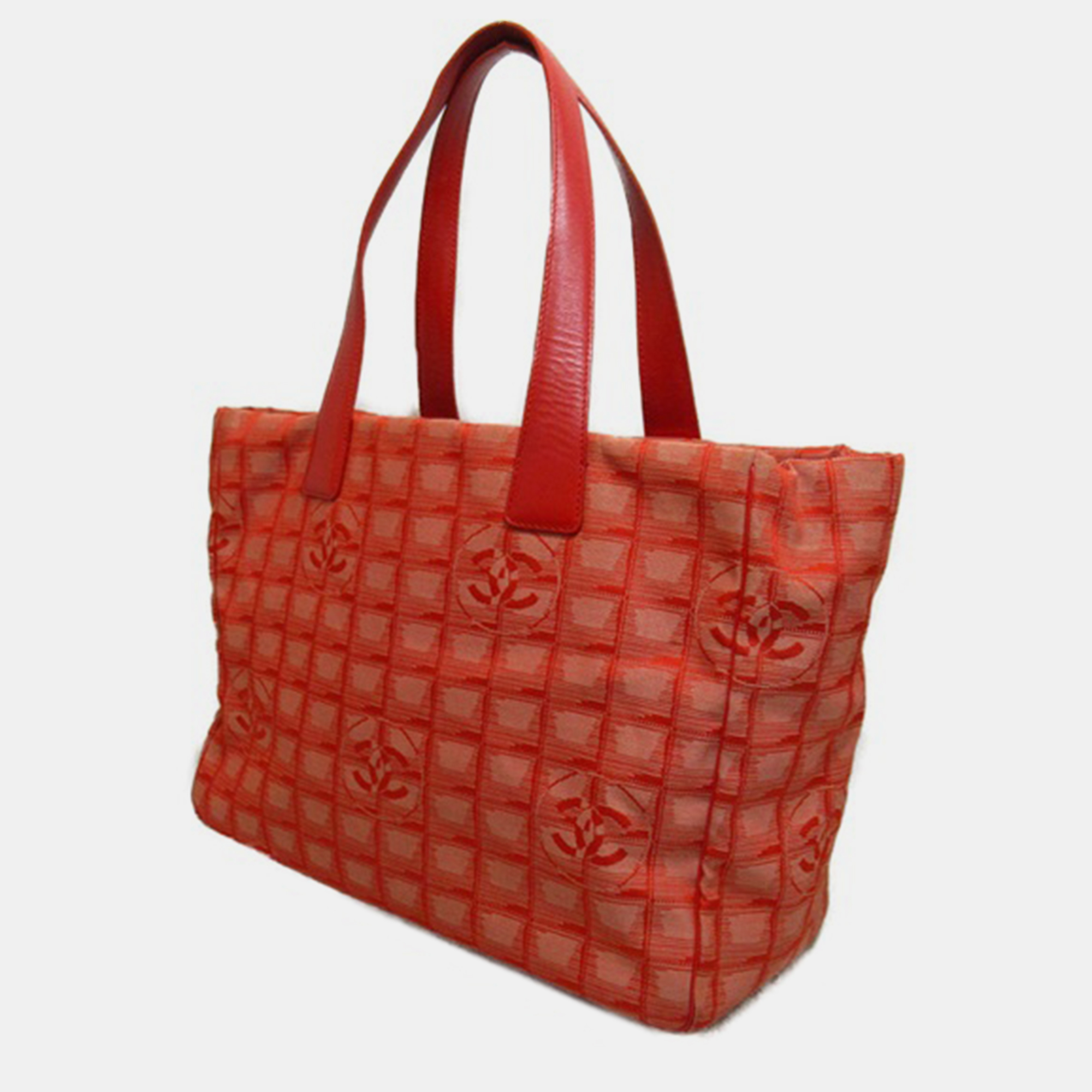Chanel Red Nylon Travel Line Tote Bag