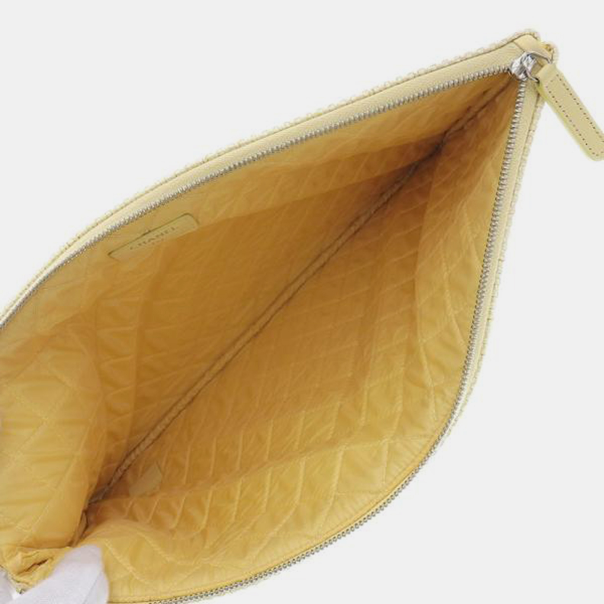 Chanel Beige Raffia Deauville O-Case Clutch Bag