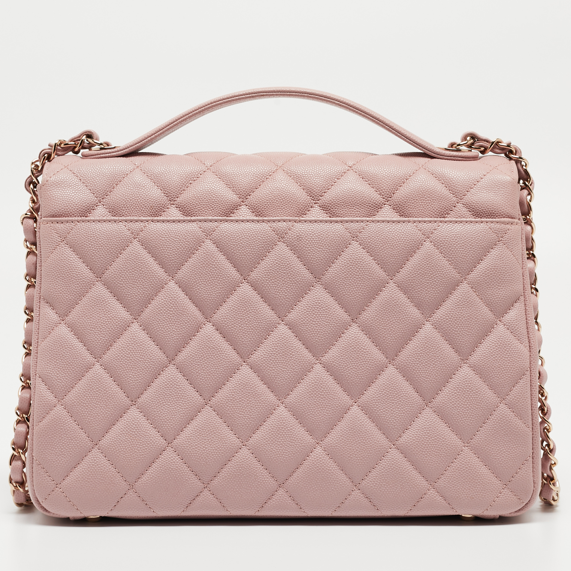 Chanel Pink Quilted Caviar Leather Large Business Affinity Flap Bag