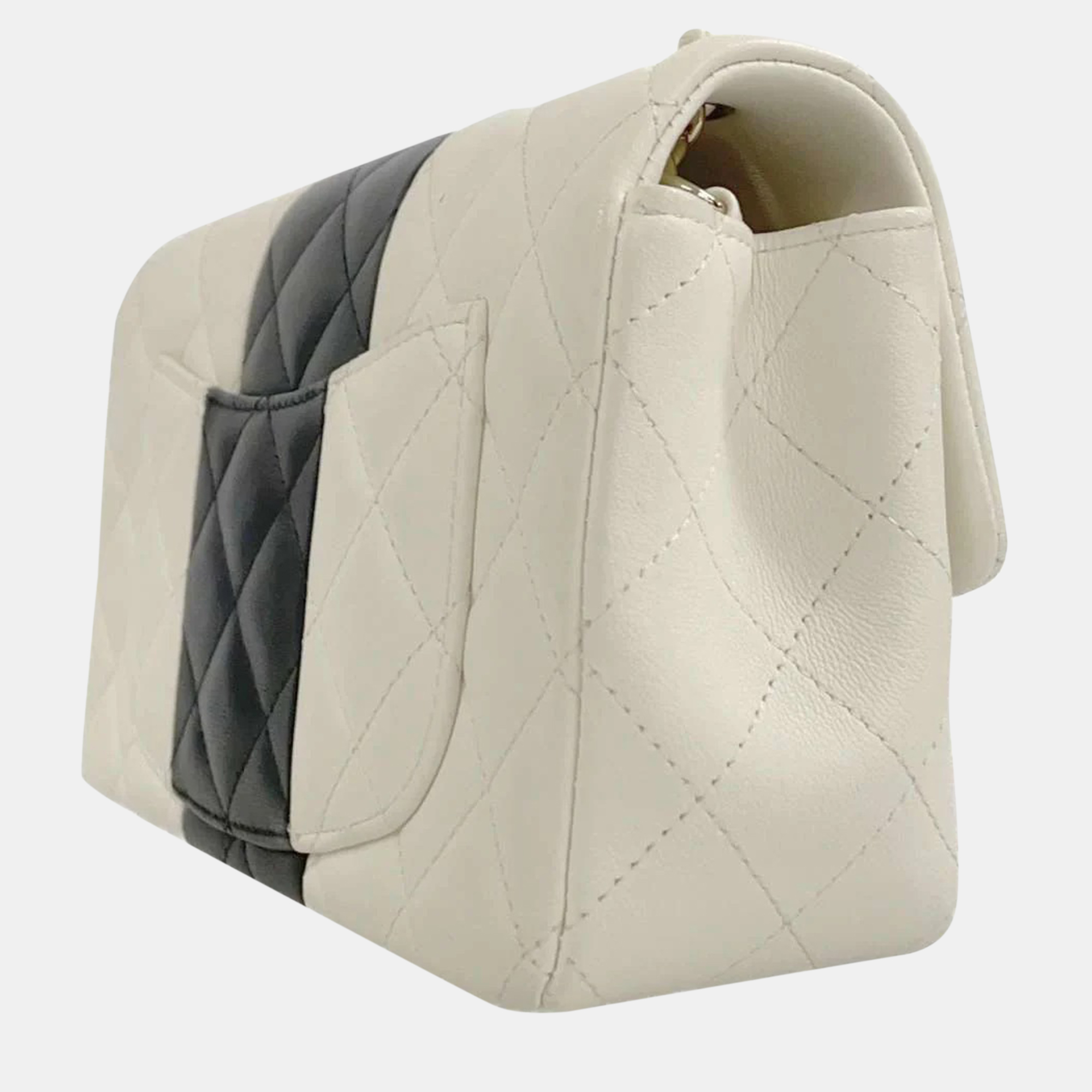 CHANEL 2022 Classic Mini Bi-Stripe Double Flap Bag