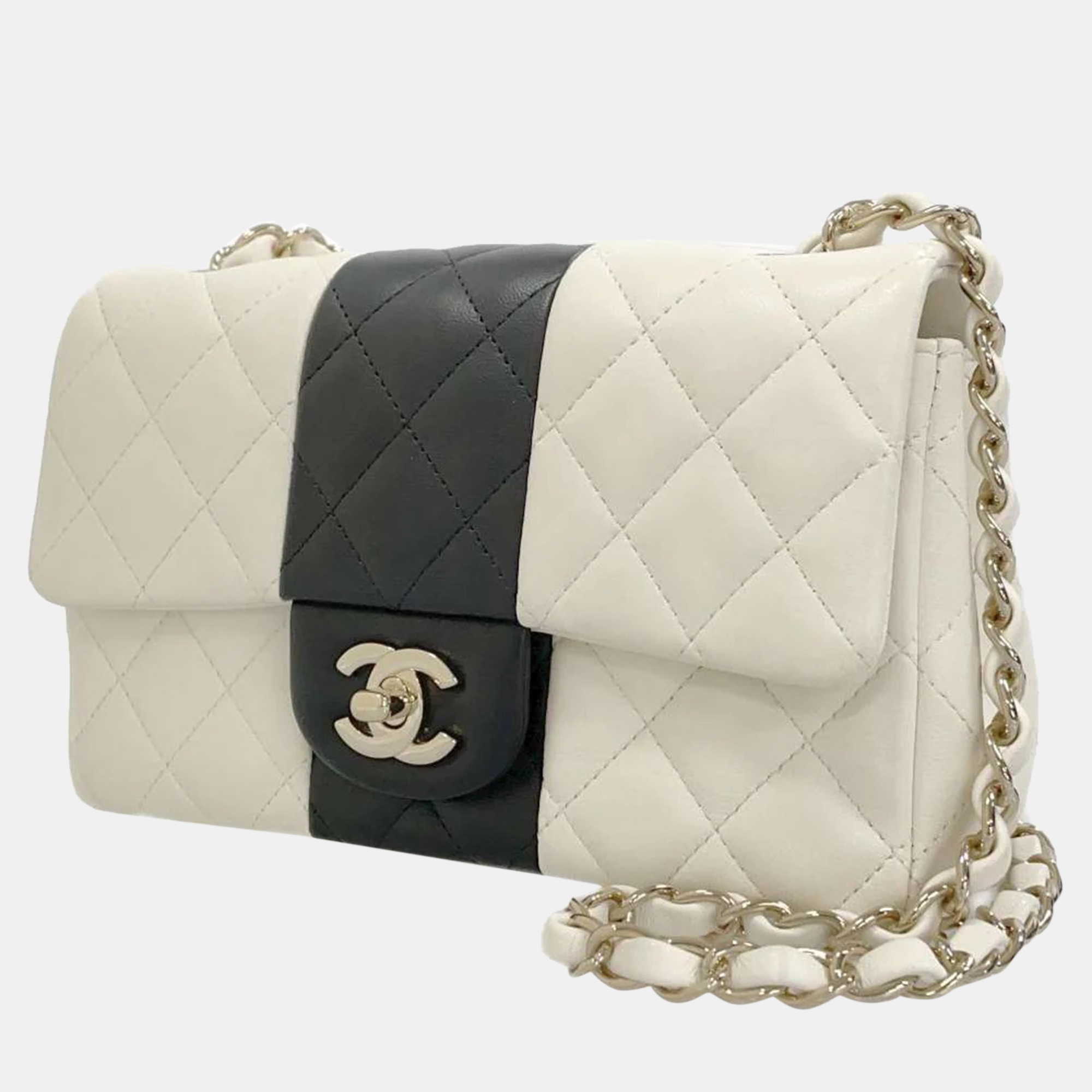 Chanel 2022 classic mini bi-stripe double flap bag