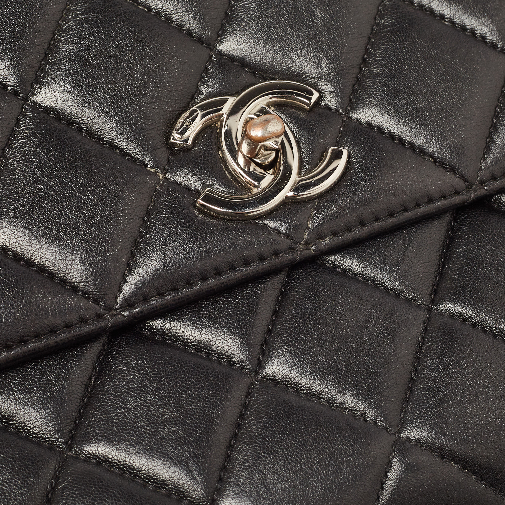 Chanel Black Quilted Leather Small Trendy CC Flap Top Handle Bag