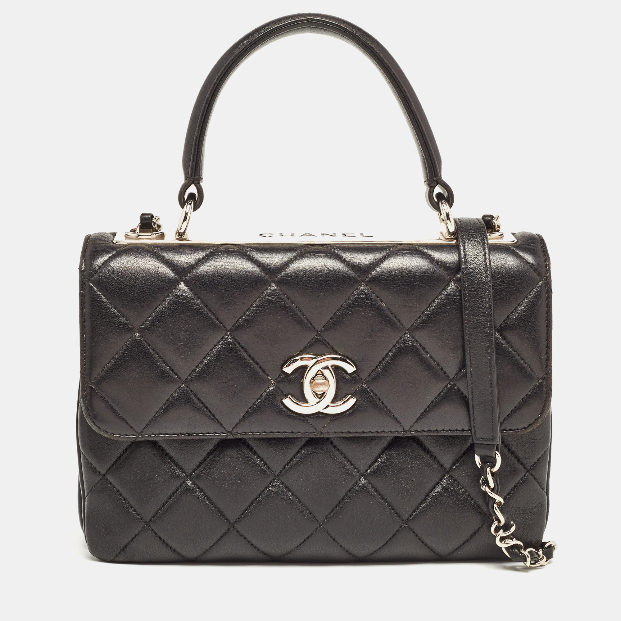 

Chanel Black Quilted Leather  Trendy CC Flap Top Handle Bag