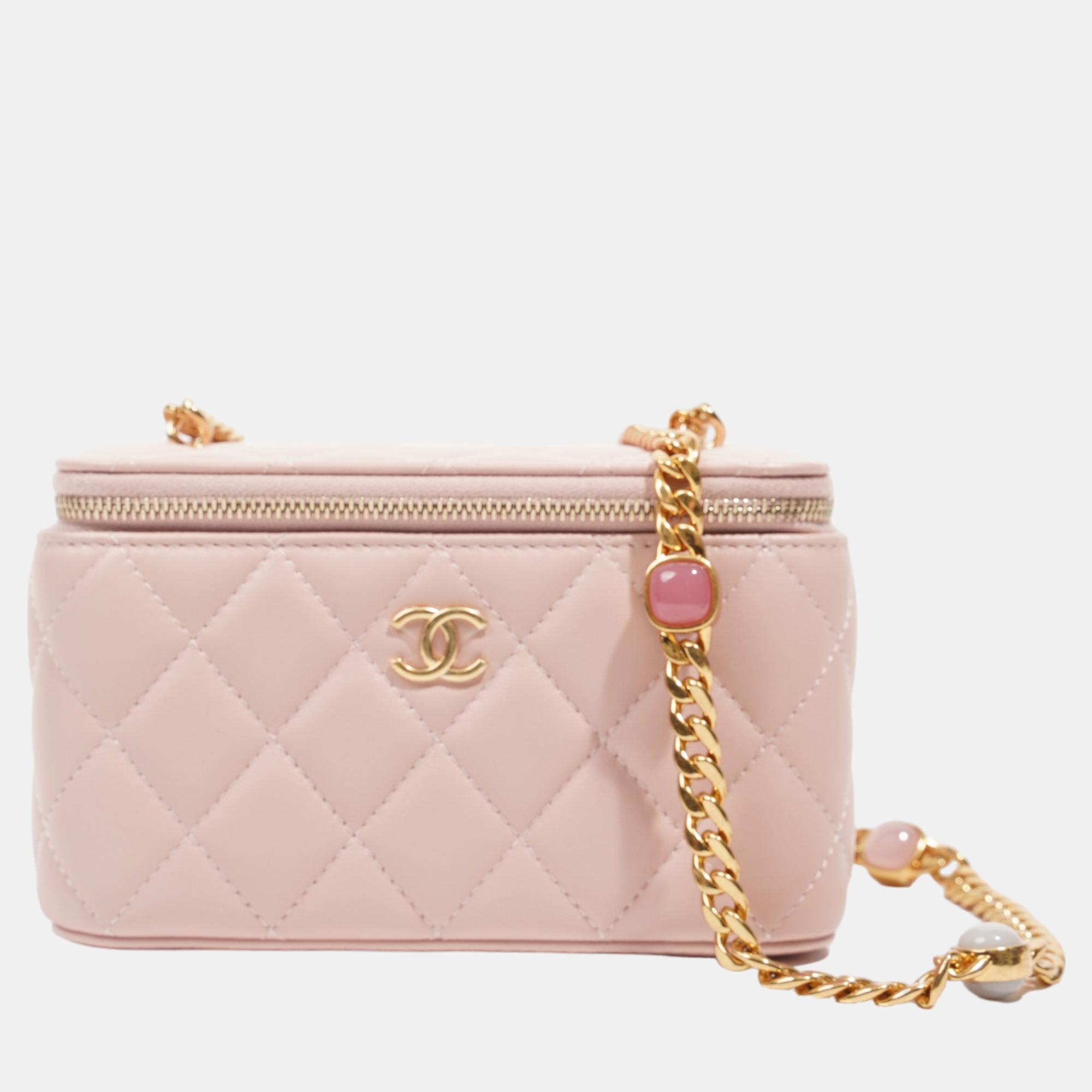 Chanel Womens Vanity Case With Jewel Chain