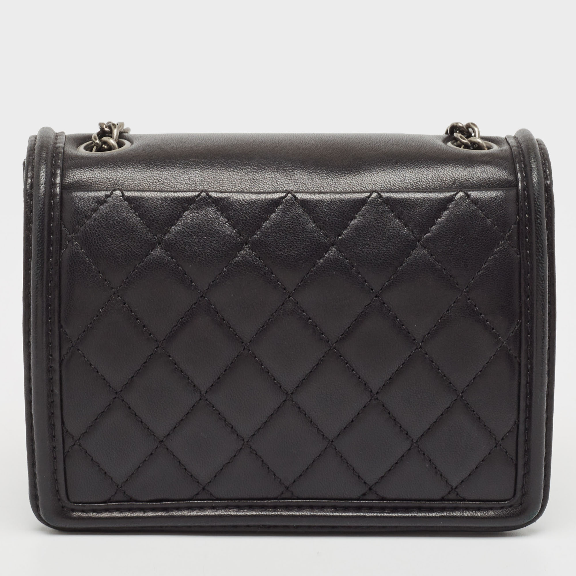 Chanel Black Leather And Plexiglass Mini Brick Flap Crossbody Bag