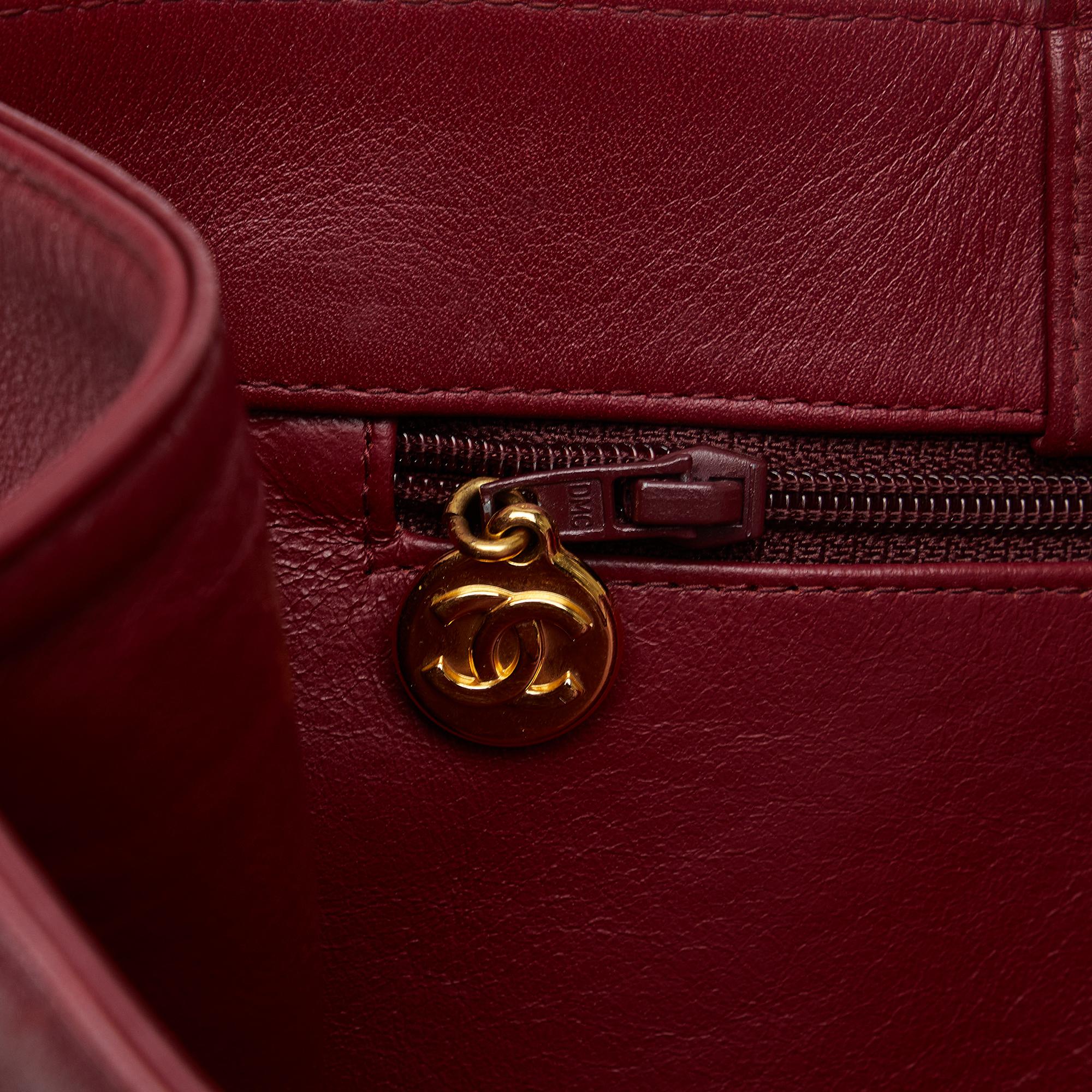 Chanel Red CC Lambskin Tote Bag