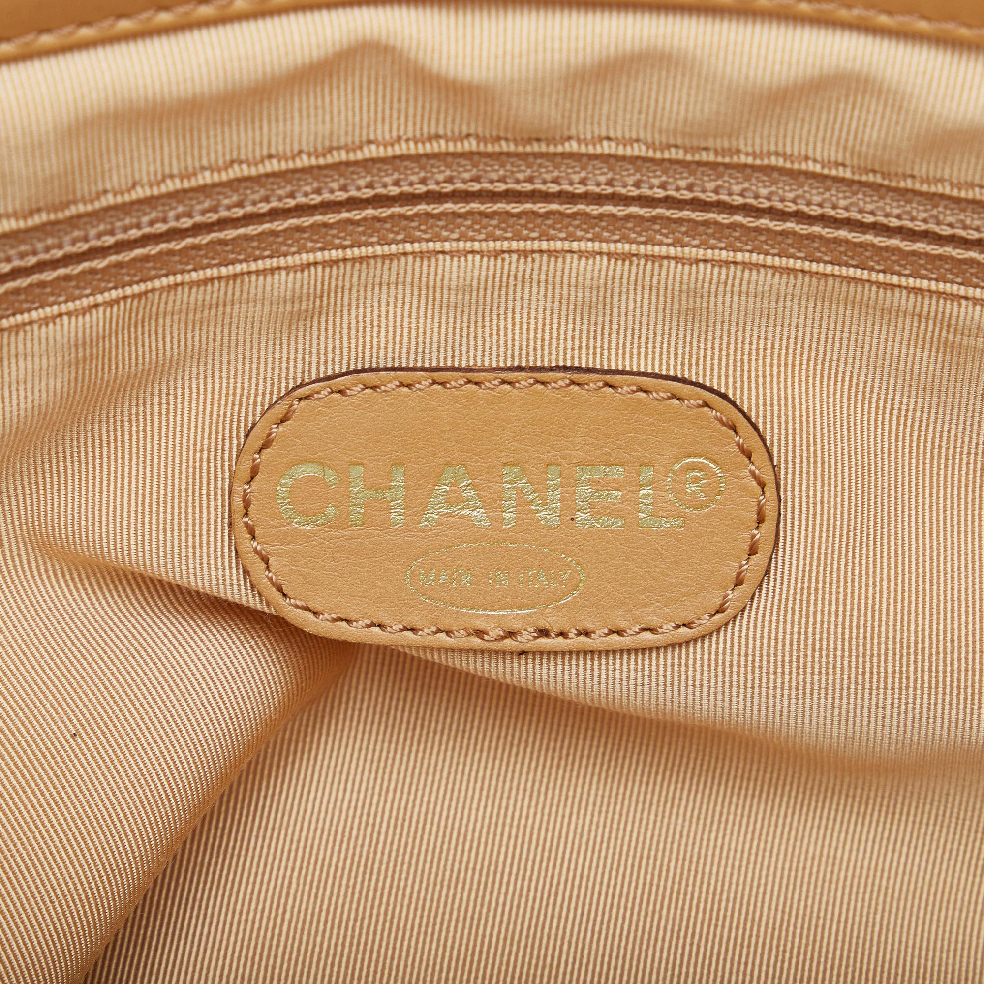 Chanel Brown CC Embossed Leather Tote Bag