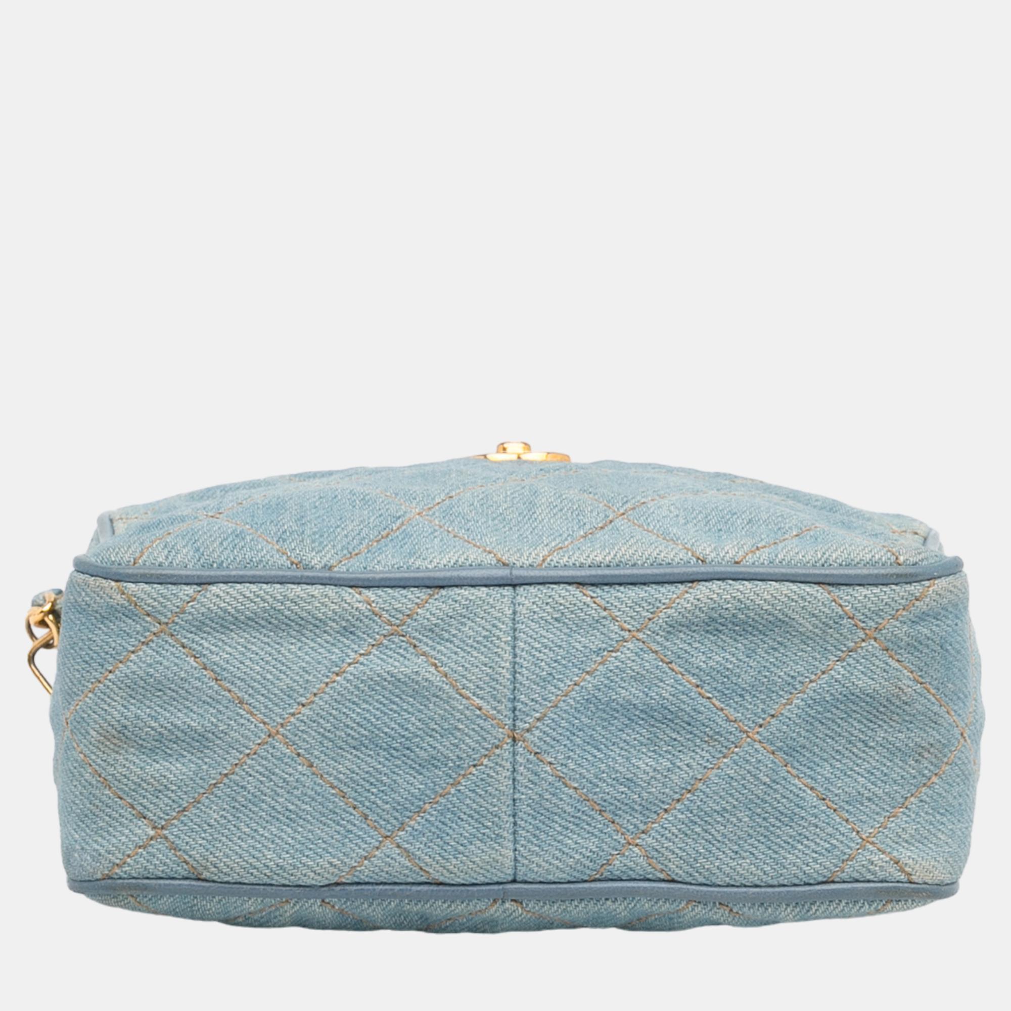 Chanel Blue CC Denim Crossbody Bag