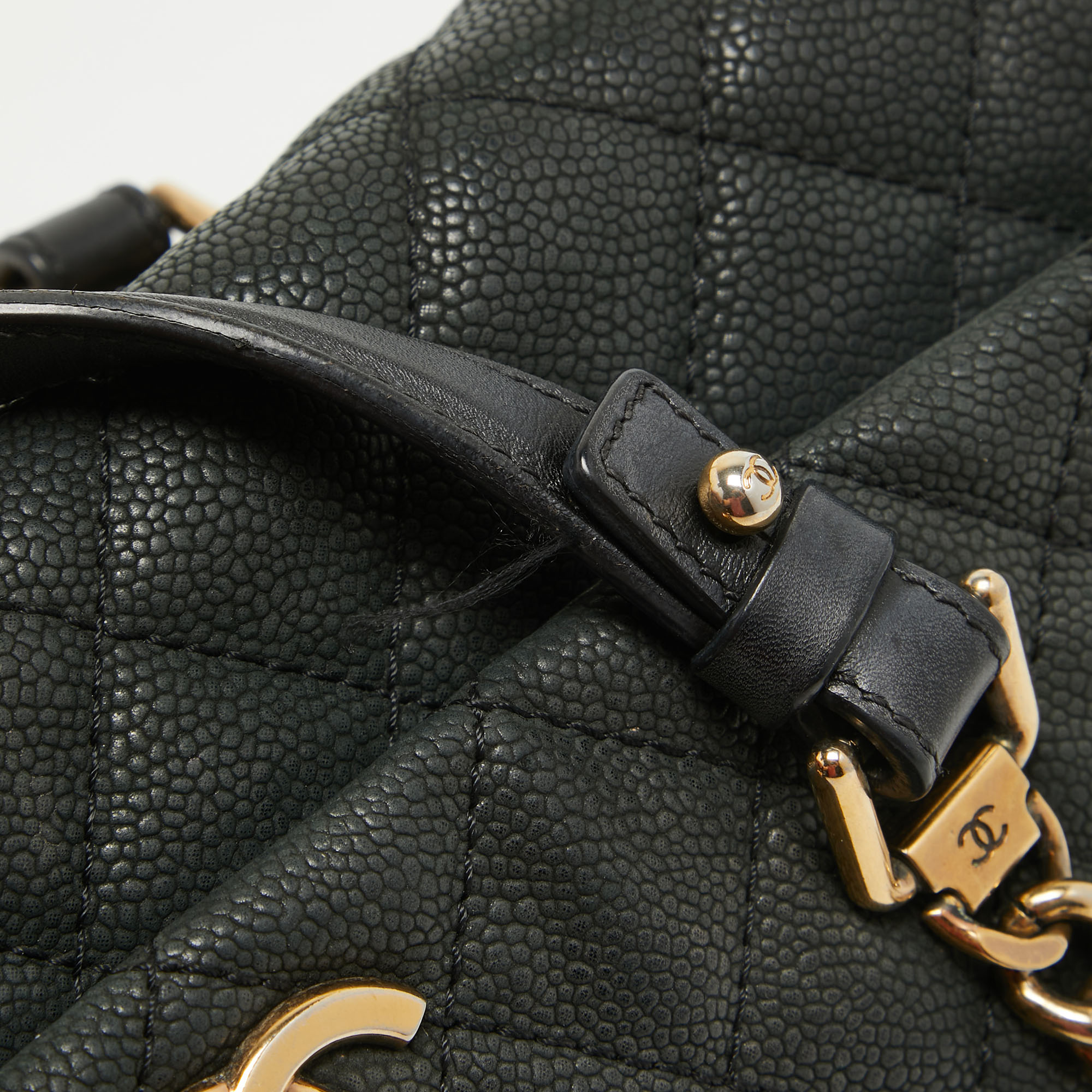 Chanel Black Caviar Leather Chic Quilt Tote