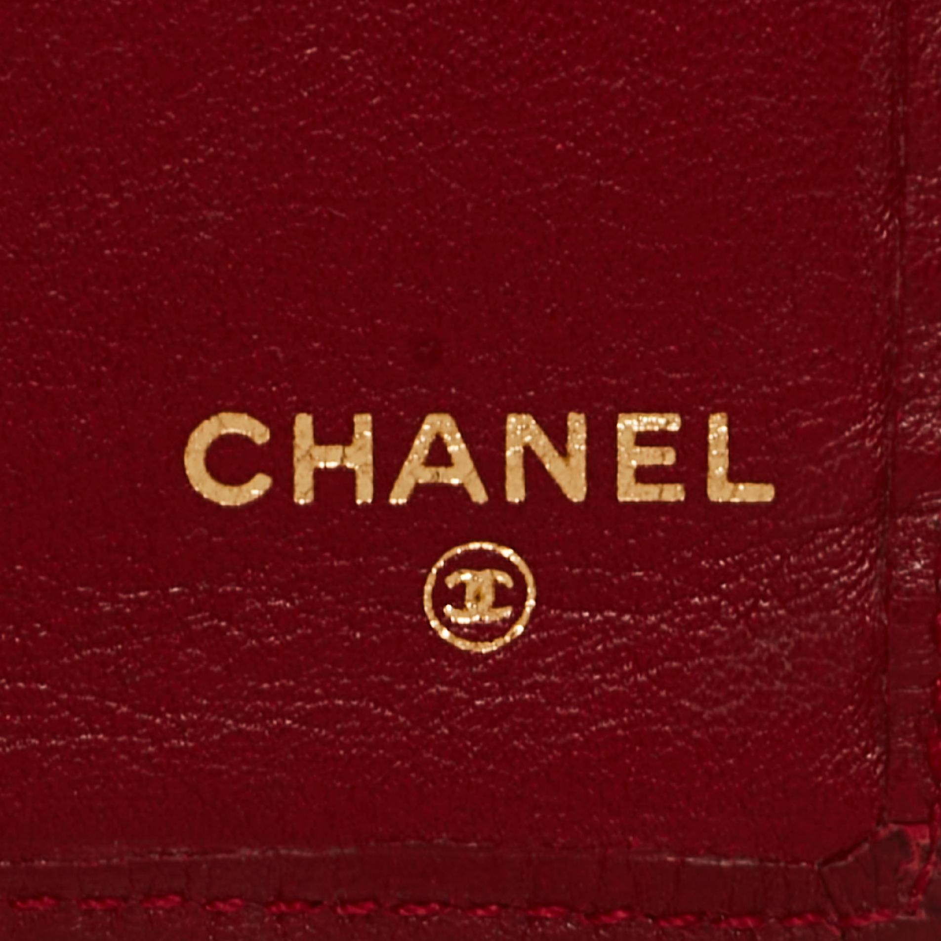 Chanel Red Quilted Leather Vintage Bifold Card Holder