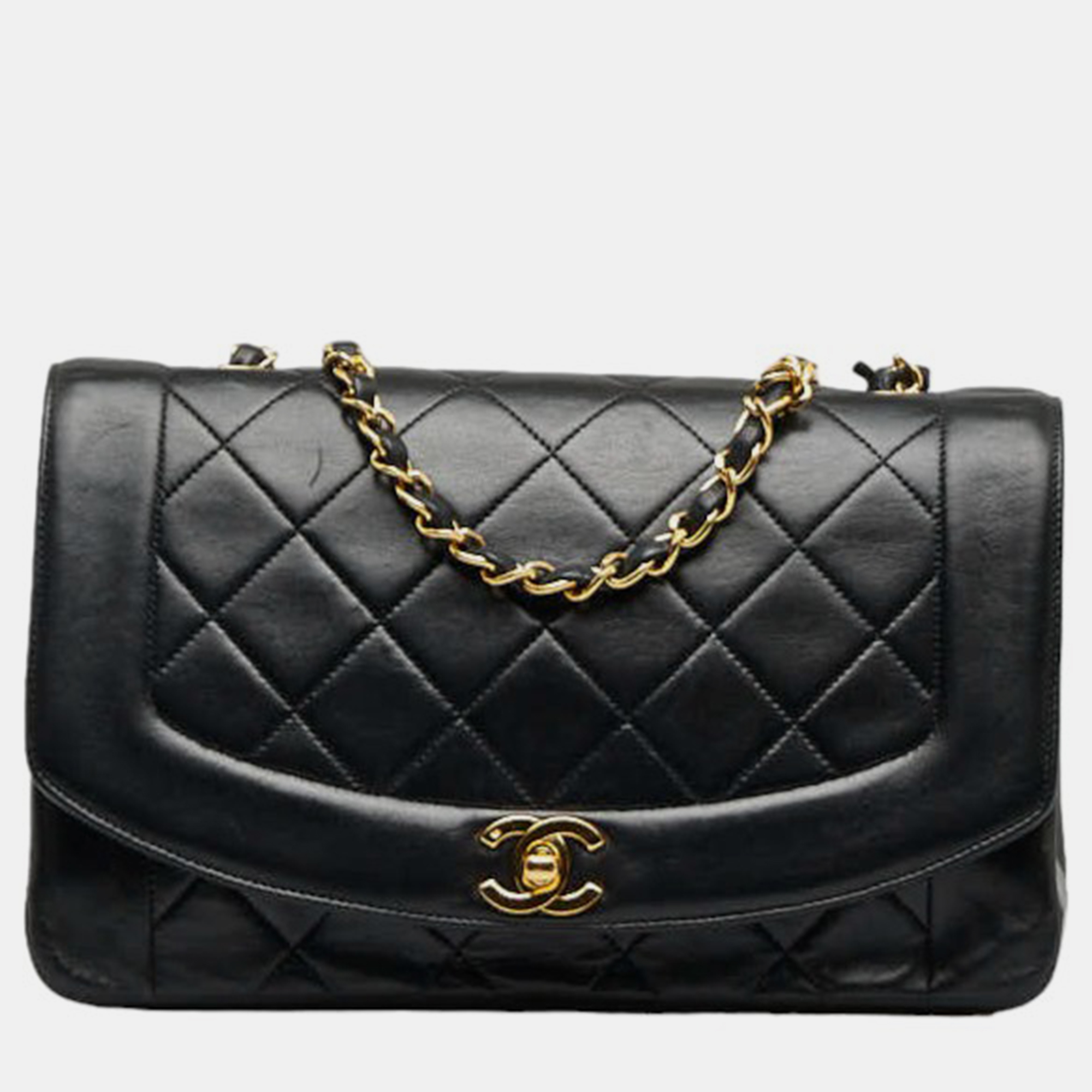 

Chanel Black Leather Diana Flap Crossbody Bag