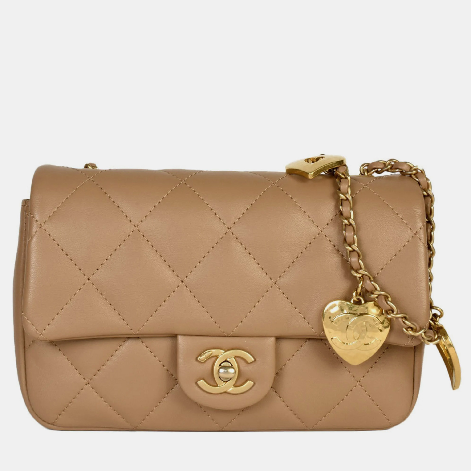 Chanel Quilted Lambskin Mini Pearl Crush Square Flap Bag, Beige
Chanel Quilted Lambskin Mini Pearl Crush Square Flap Bag, Beige