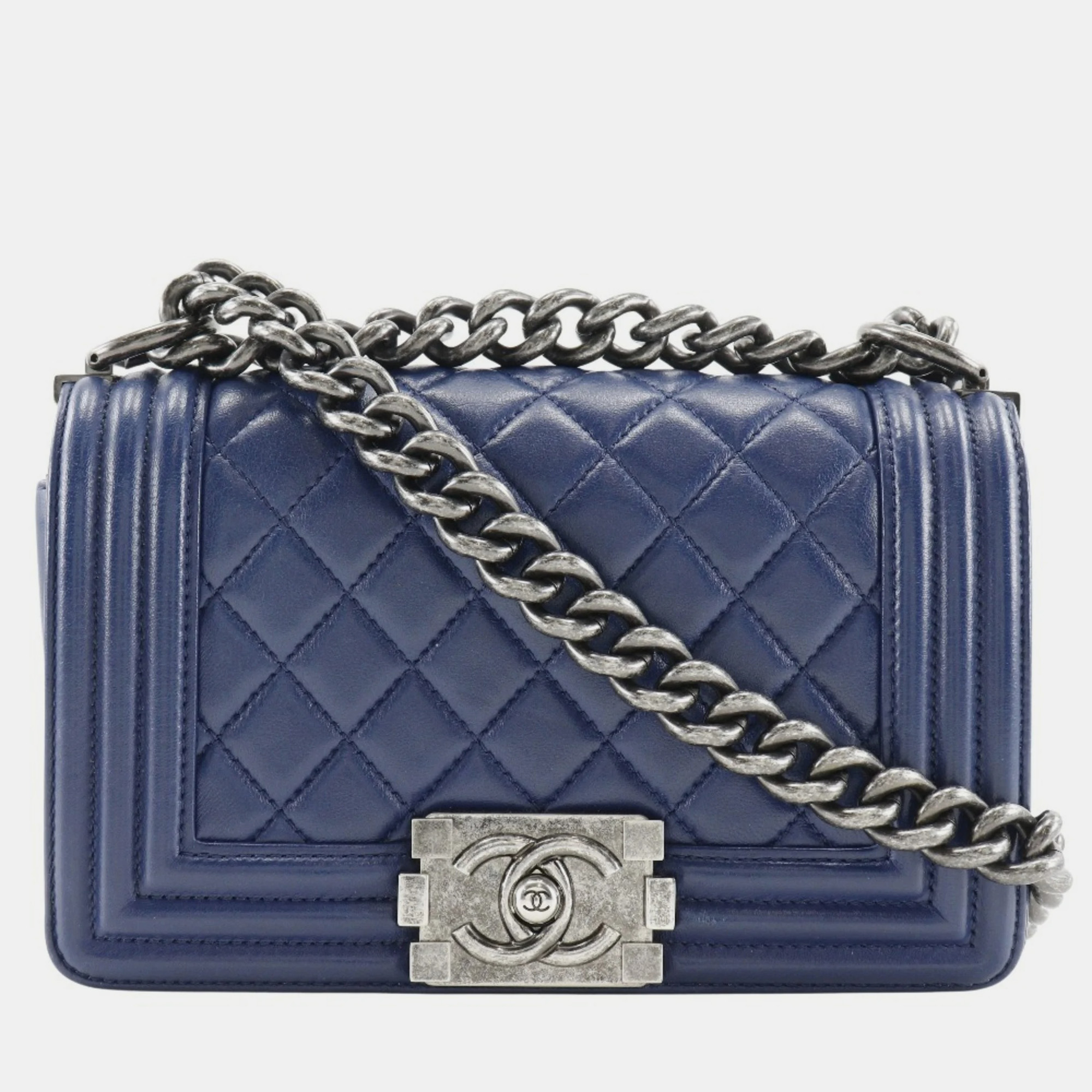 Chanel  quilted leather small boy shoulder bags