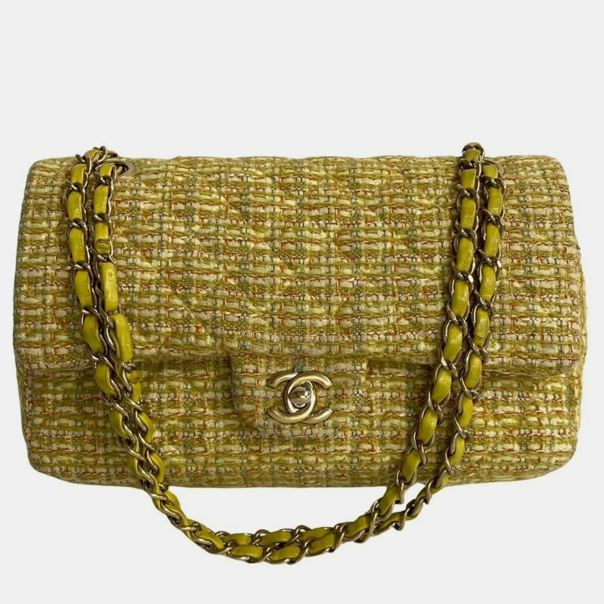 Chanel  tweed small classic double flap shoulder bags