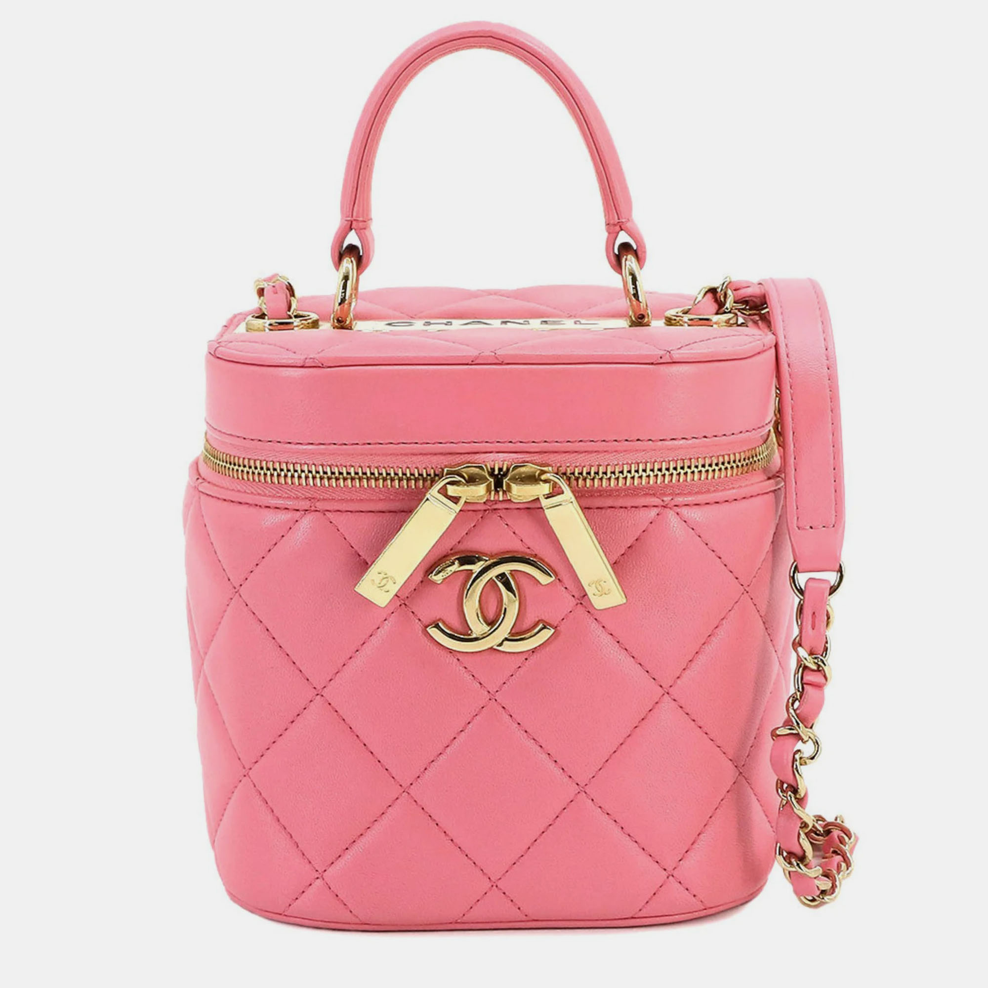 Chanel pink leather  trendy cc shoulder bags